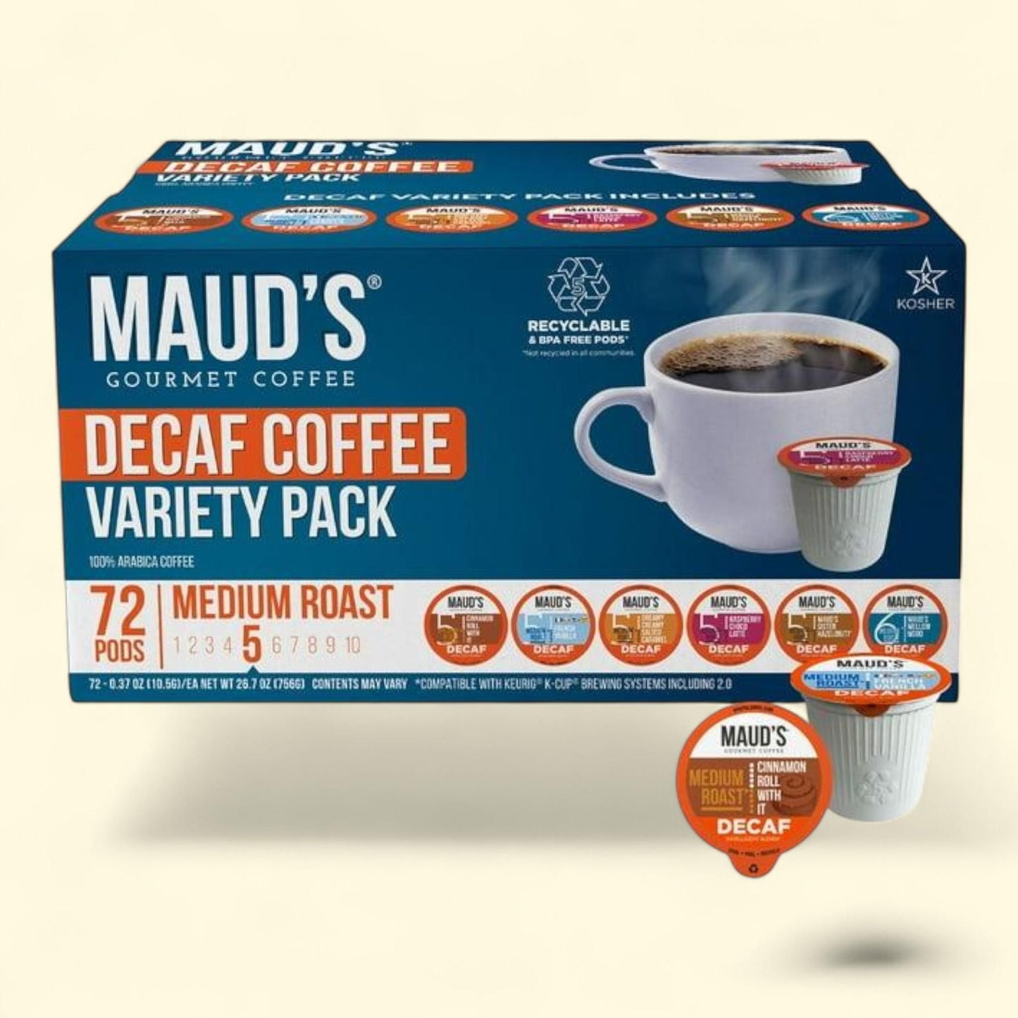 Maud's Decaf Gourmet Coffee Pods, 72 ct.