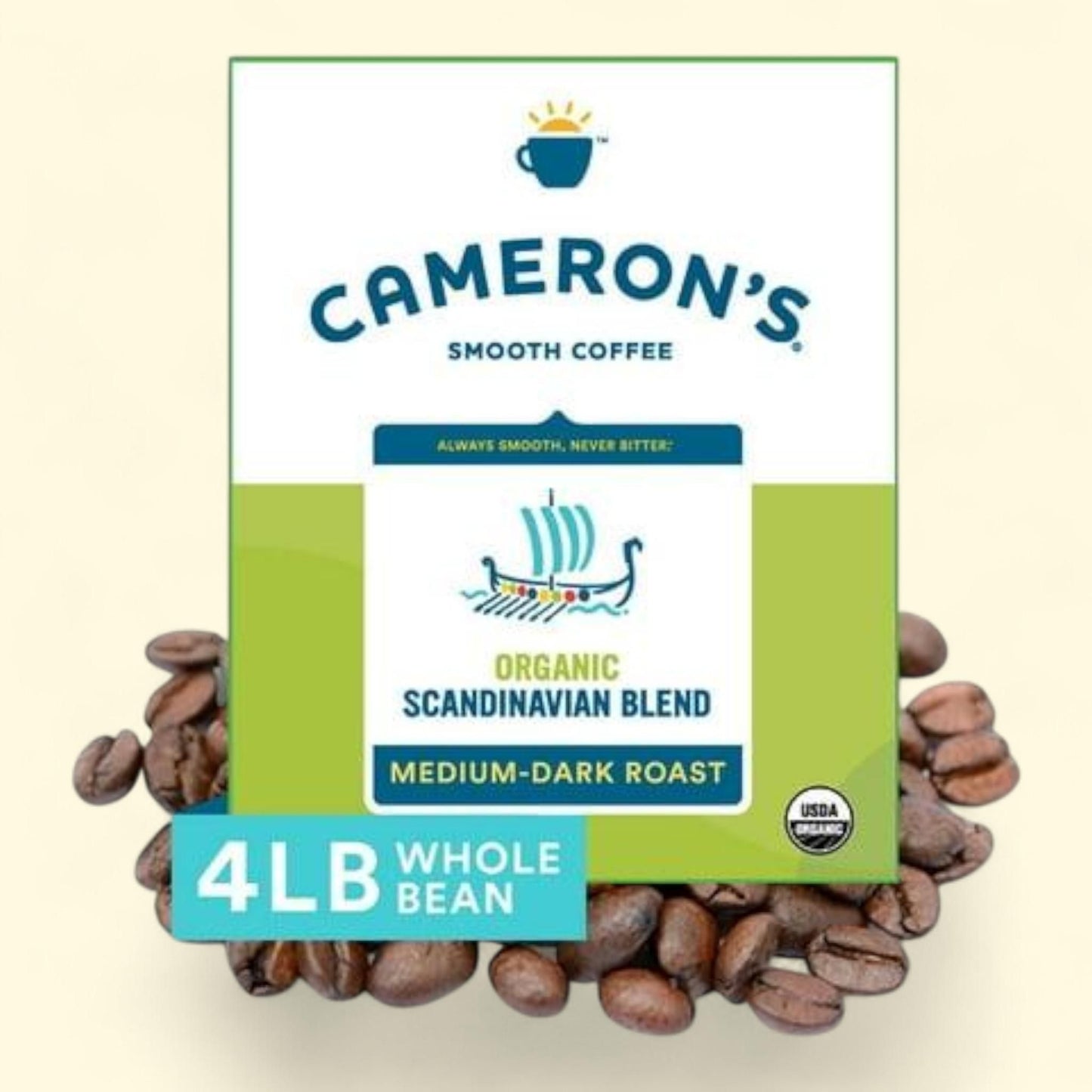 Cameron's Organic Whole Bean Coffee, Scandinavian Blend 64 oz.