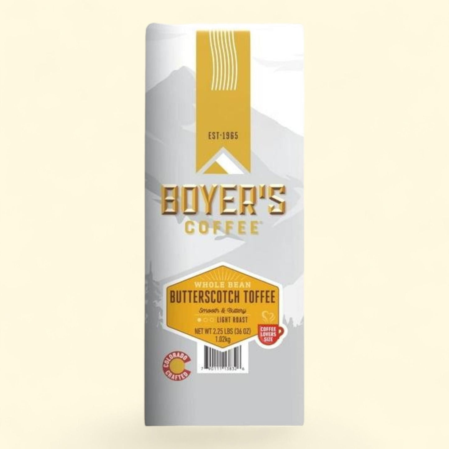 Boyer's Coffee Light Roast Whole Bean, Butterscotch Toffee, 36 oz.