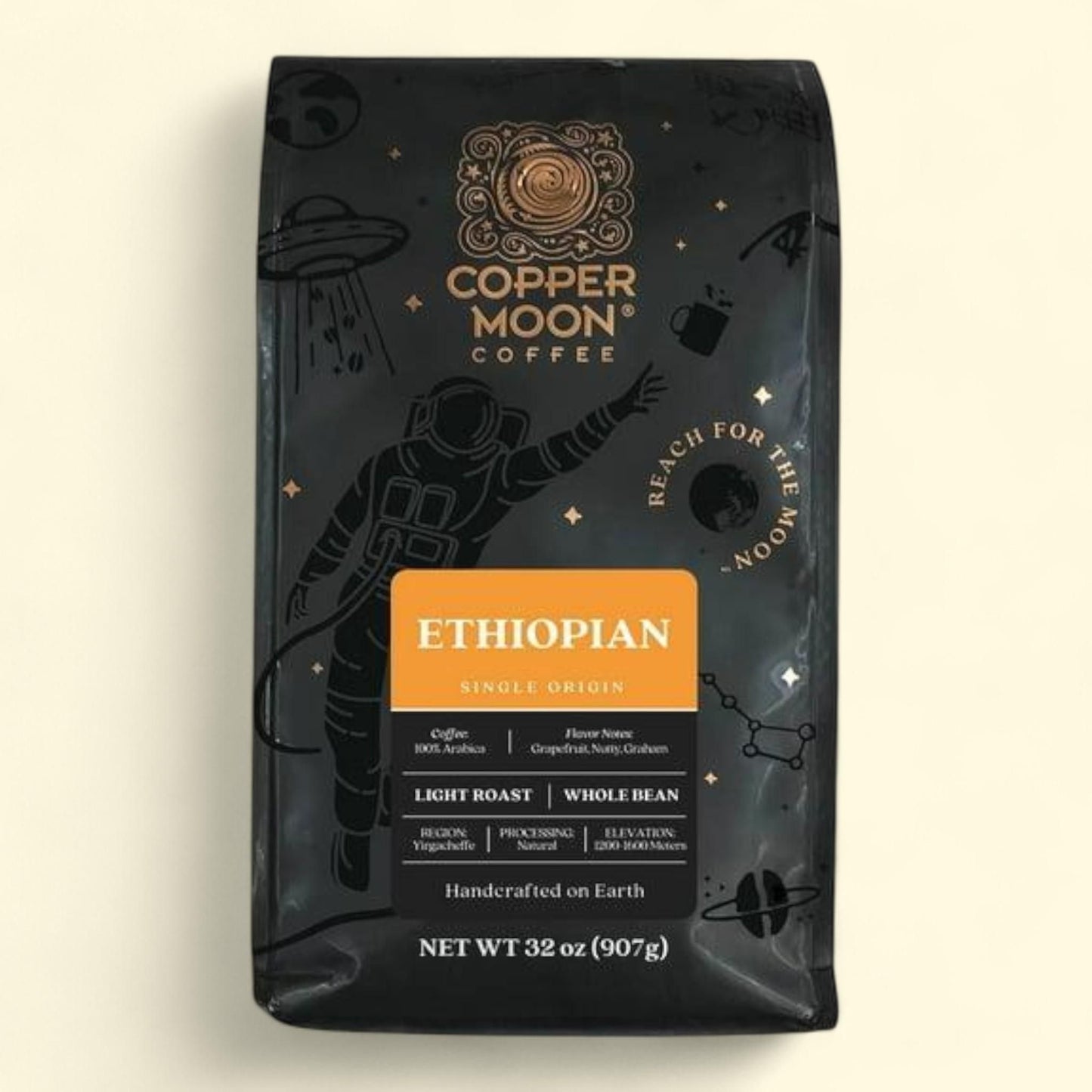 Copper Moon Whole Bean Coffee, Ethiopian Blend, 32 oz.