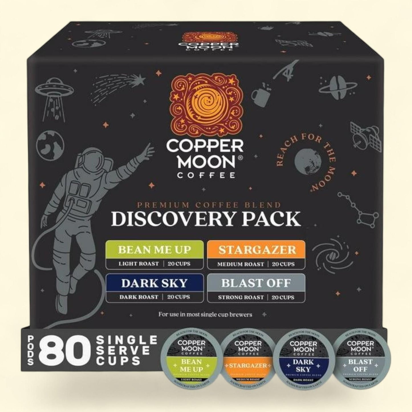 Copper Moon Coffee Pods, Discovery Pack, 80 ct.