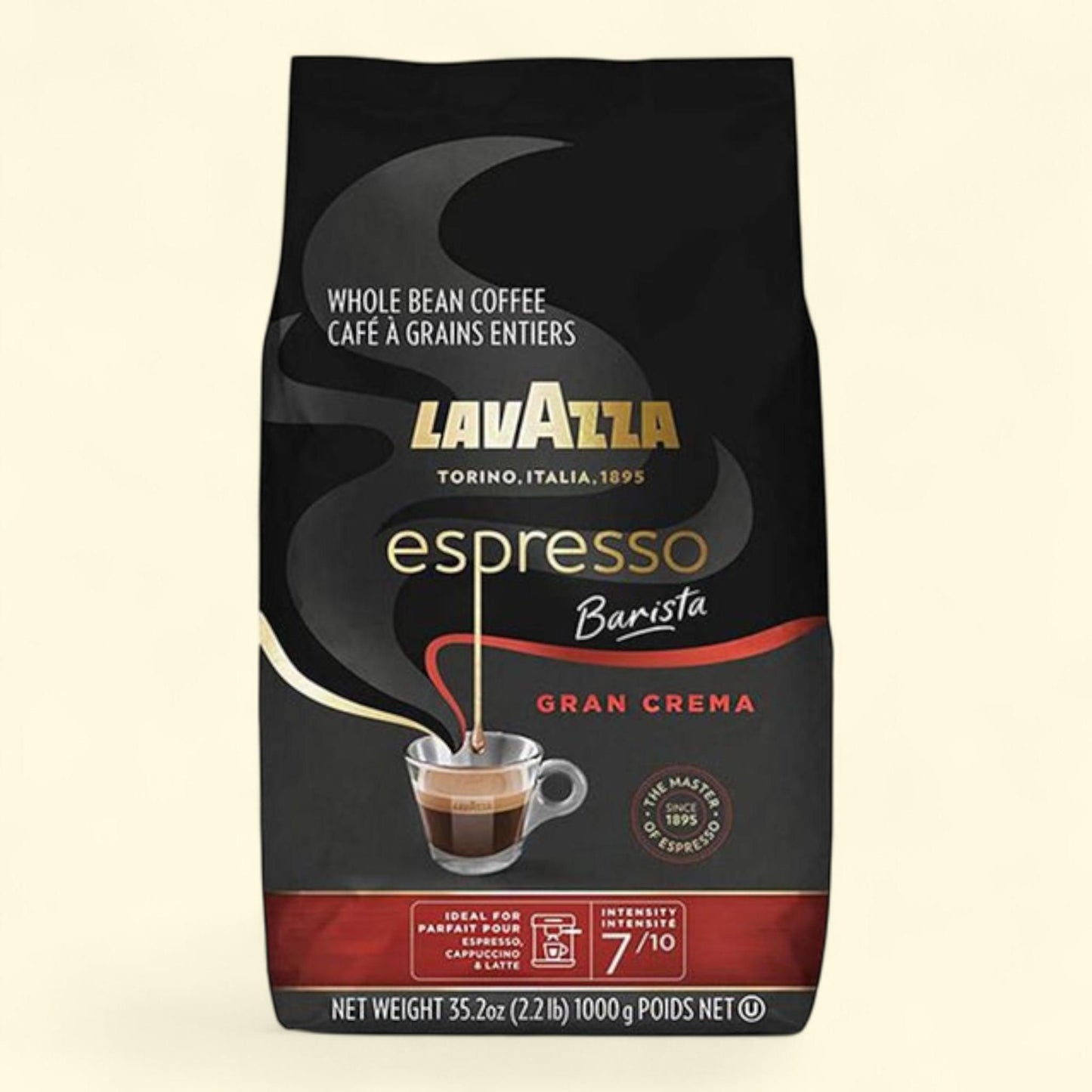 Lavazza Espresso Gran Crema Whole Bean Coffee, 2.2 lbs