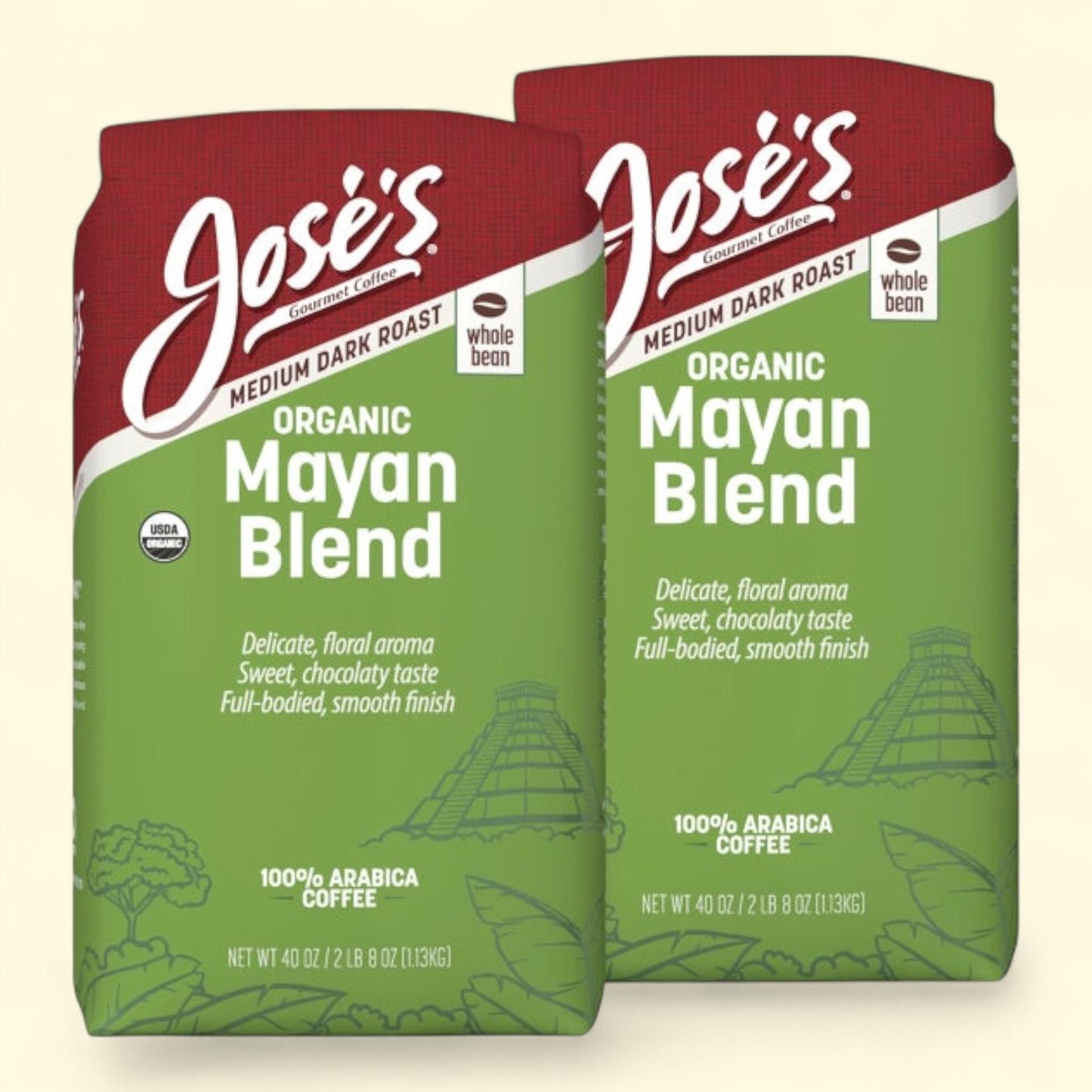 Jose's Mayan Whole Bean Coffee, 2.5 lb, 2-pack