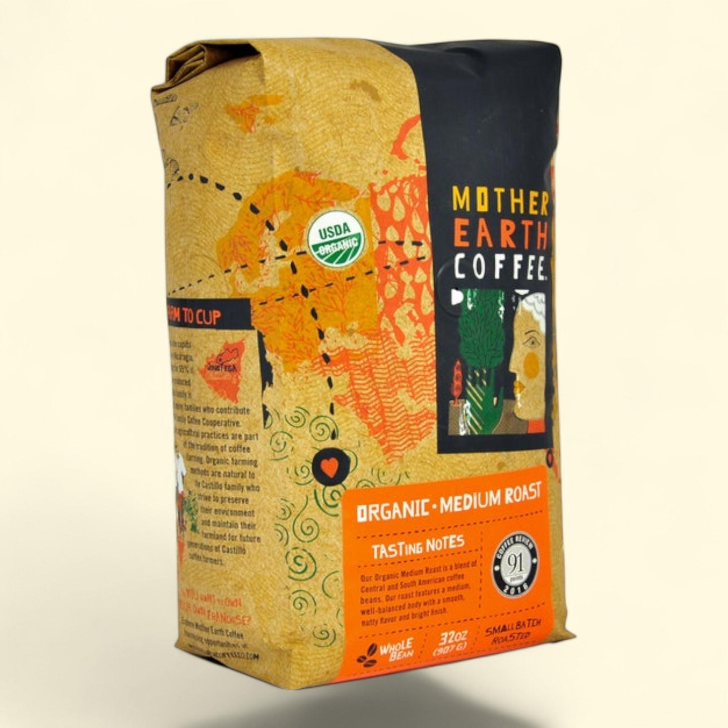 Mother Earth Coffee, Organic Medium Roast, 2 lb, 2-pack