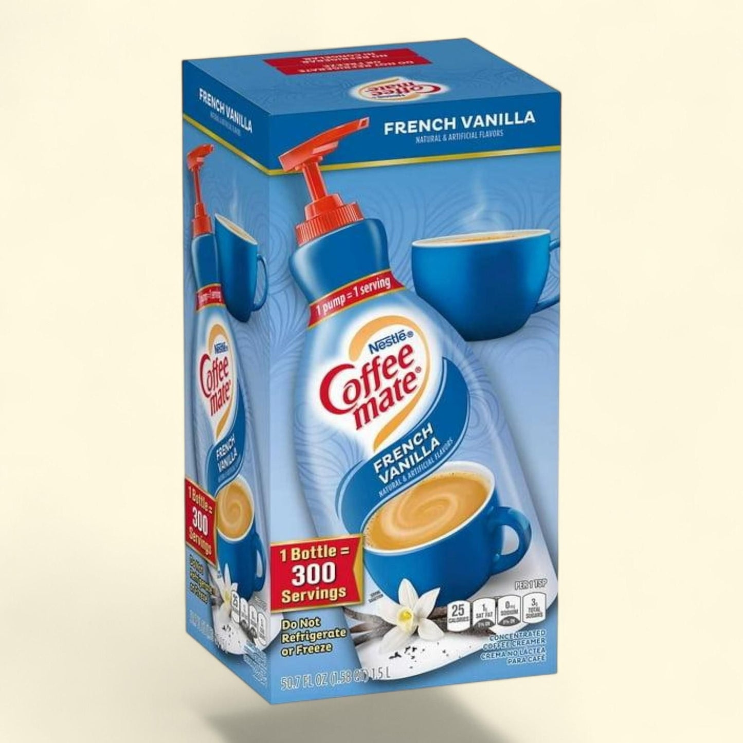 Nestle Coffee mate Liquid Creamer Pump, French Vanilla, 50.7 fl. oz.