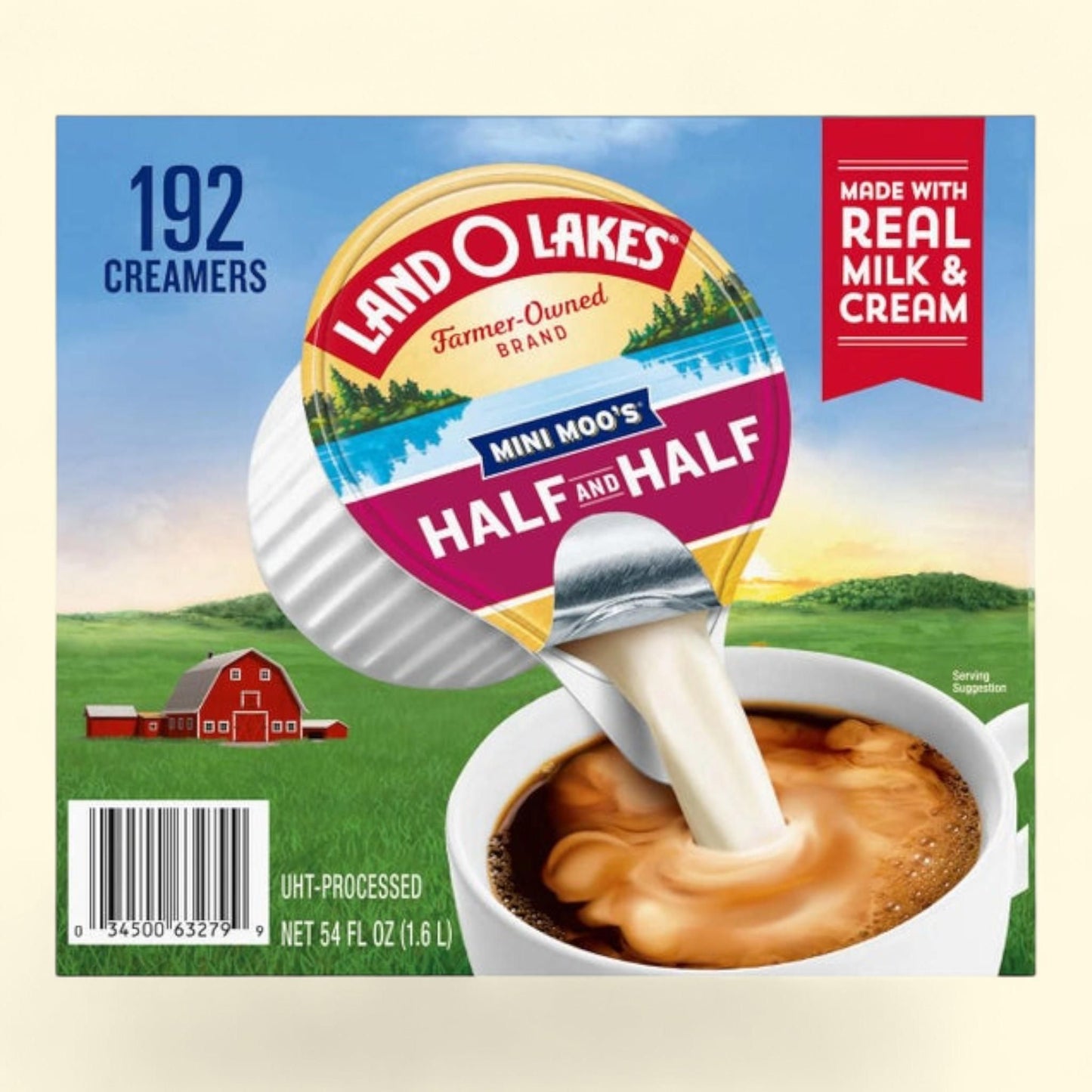 Land O Lakes Mini Moos Half & Half Liquid Creamer, 192-count