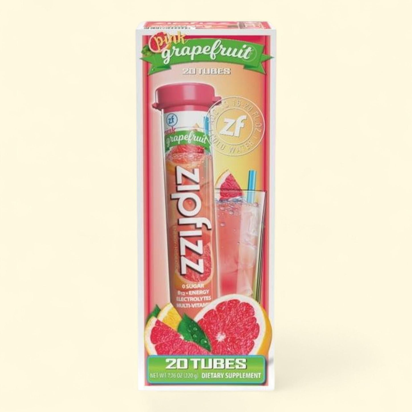 Zipfizz Energy Drink Mix, Pink Grapefruit, 20 ct.