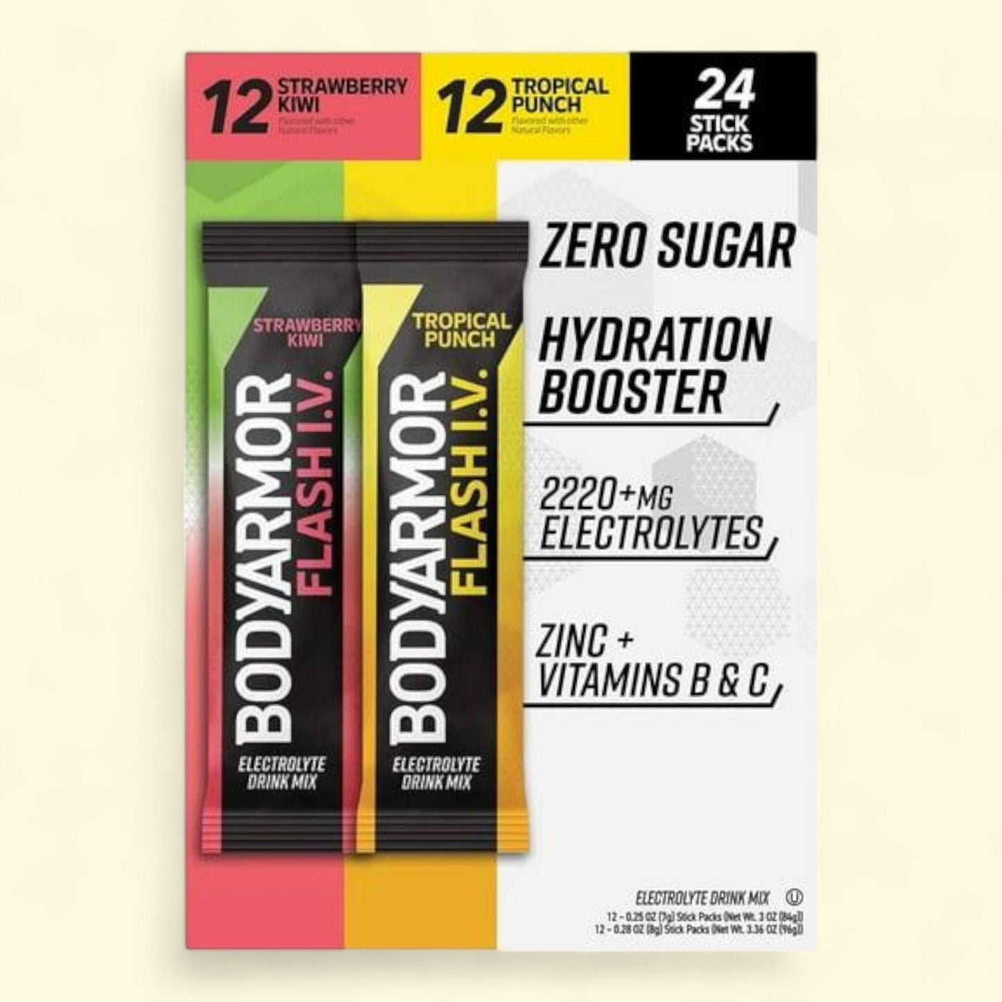 BODYARMOR Flash I.V. Electrolyte Powder Sticks, Variety Pack, 24 pk.
