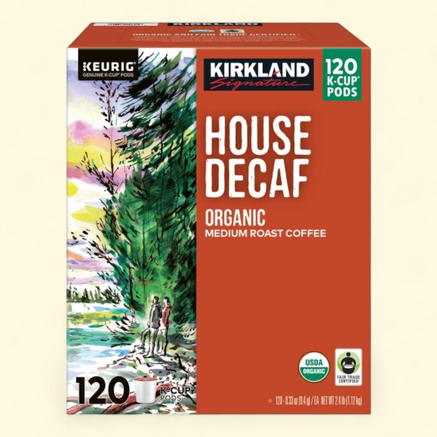 Kirkland Signature Coffee Organic House Decaf K-Cup Pod, 120-count