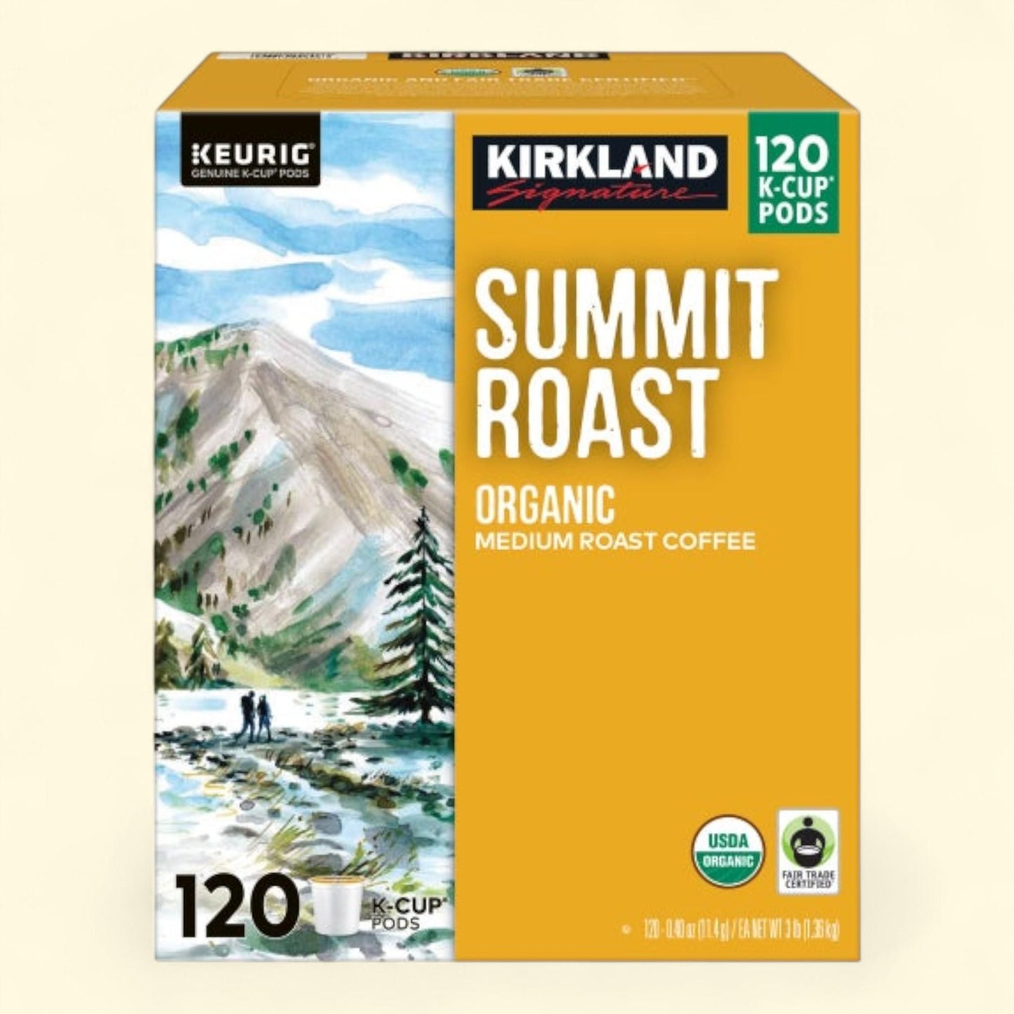 Kirkland Signature Coffee Organic Summit Roast K-Cup Pod, 120-count