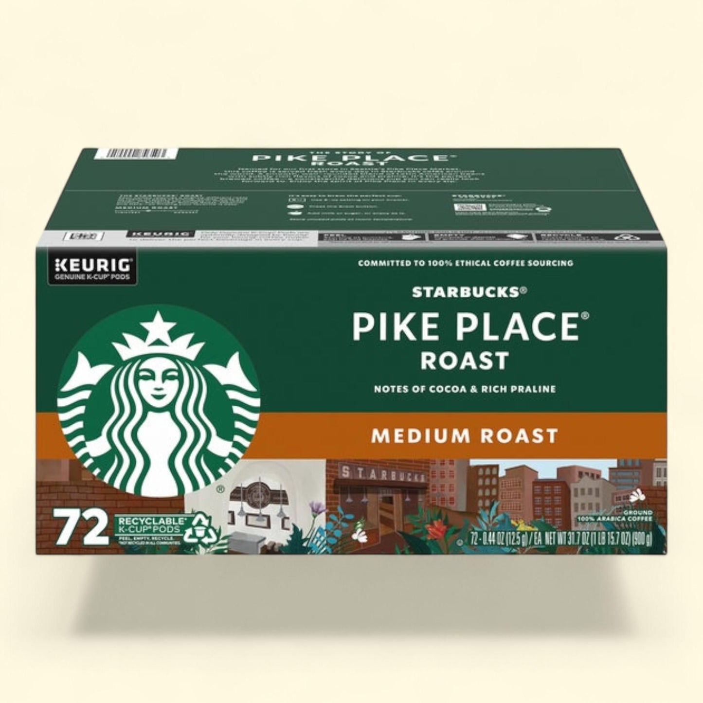 Starbucks Pike Place Medium Roast K-Cup, 72 count