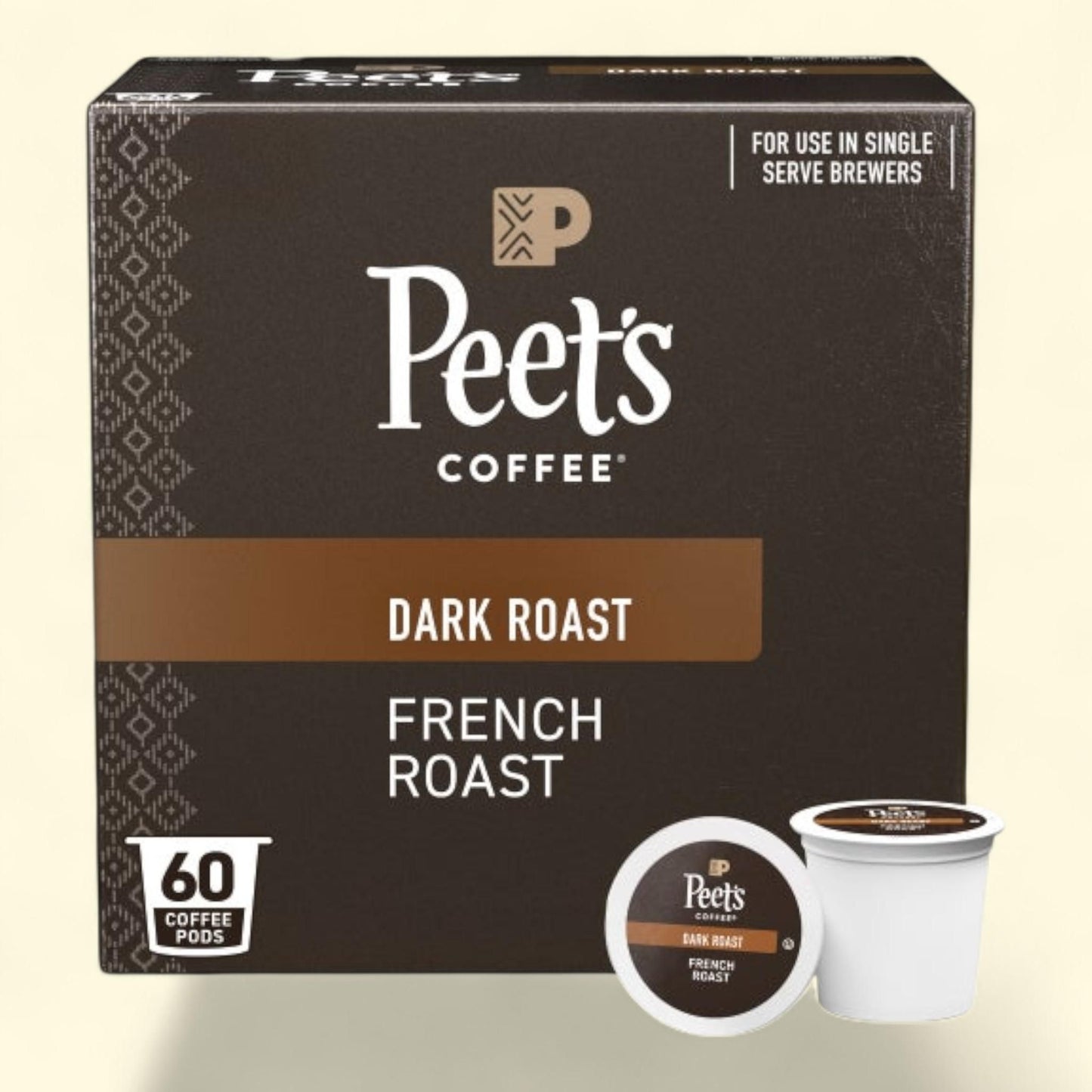 Peet's Coffee French Roast Single Serve Pods, 60 count