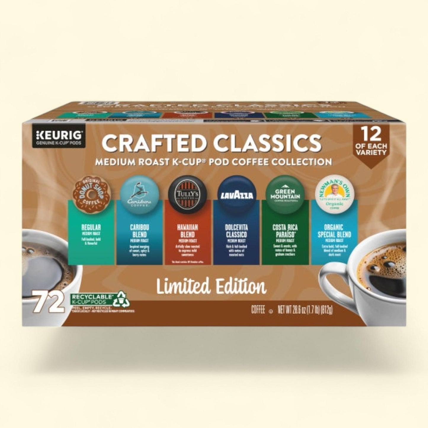 Crafted Classics Coffee K-Cup Pod Variety Pack, 72-count