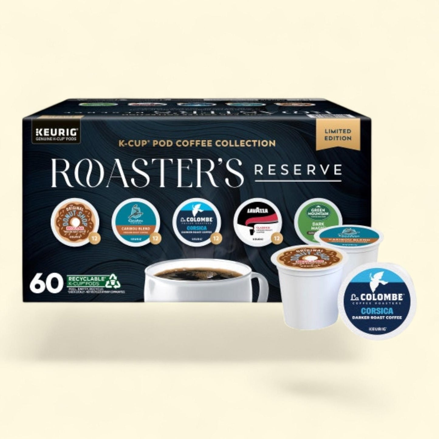 Roaster's Reserve Coffee K-Cup Pod Variety Pack, 60ct — authentic US product shipped worldwide by Treatspree