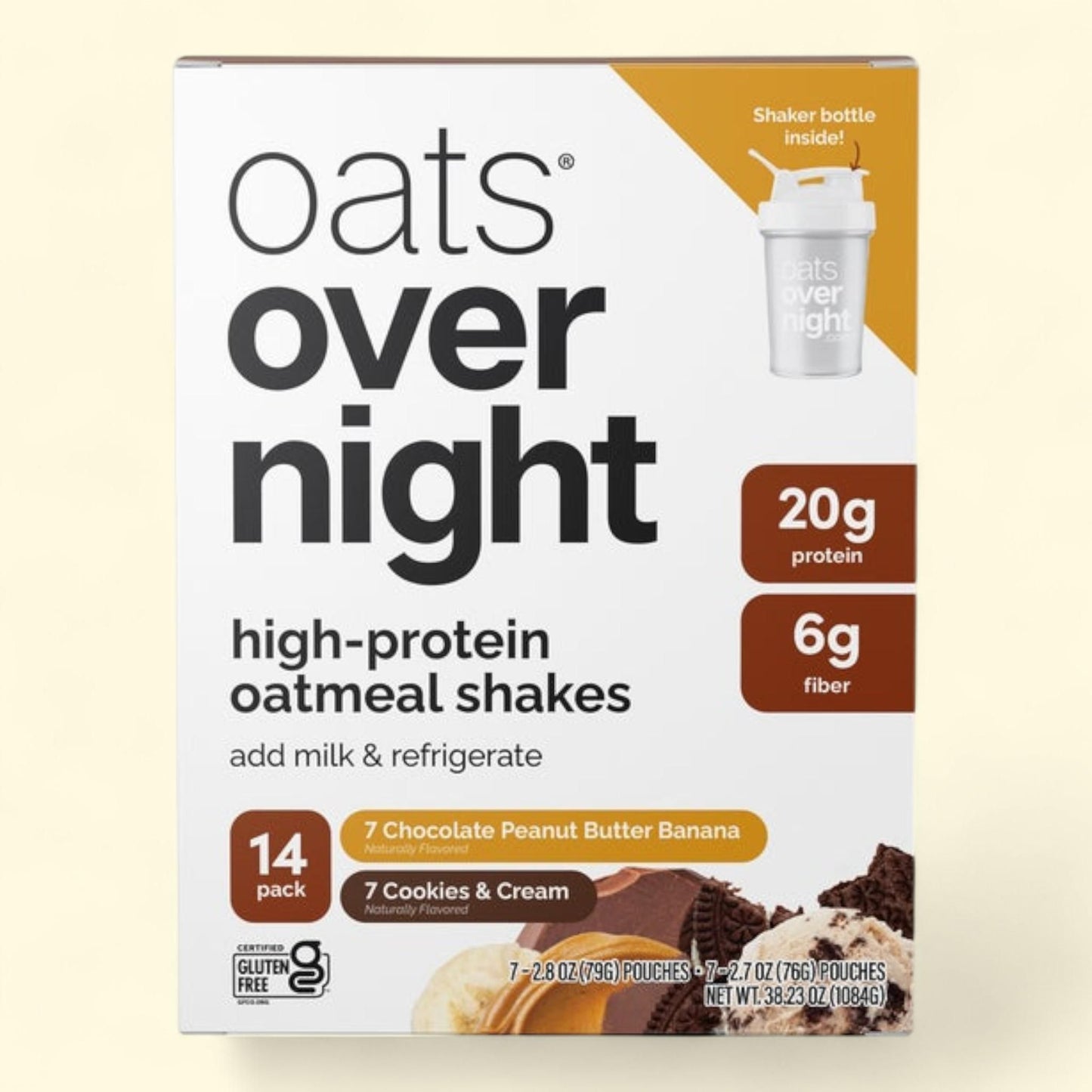 Oats Overnight Variety Pack, 14-pack + BlenderBottle
