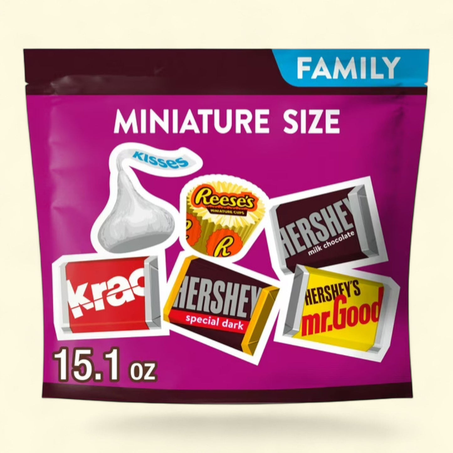 Hershey's and Reese's Miniatures Assorted Chocolate Candy, 15.1 oz Family Pack