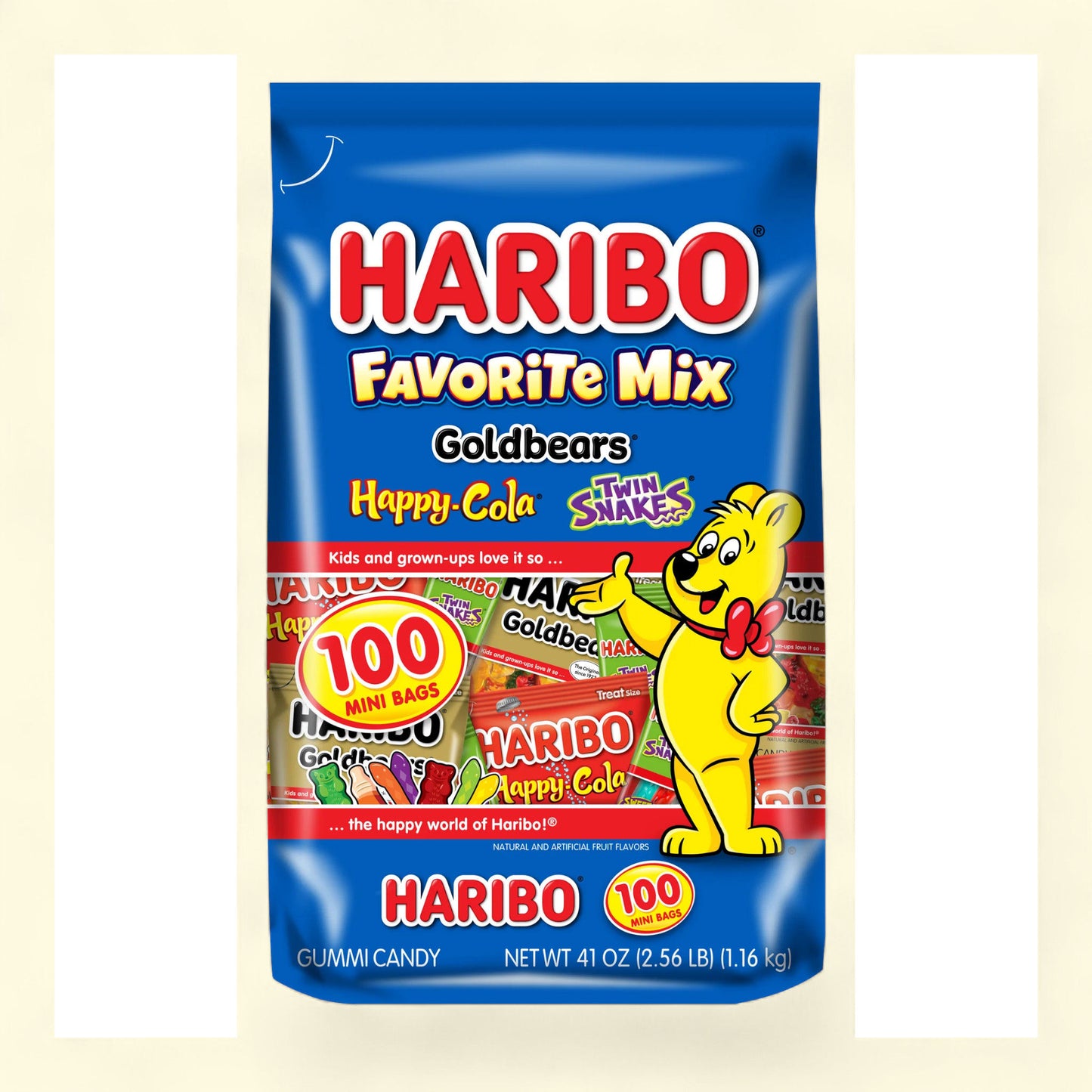 Assortiment de bonbons gélifiés HARIBO, 1,2 kg, 100 pièces