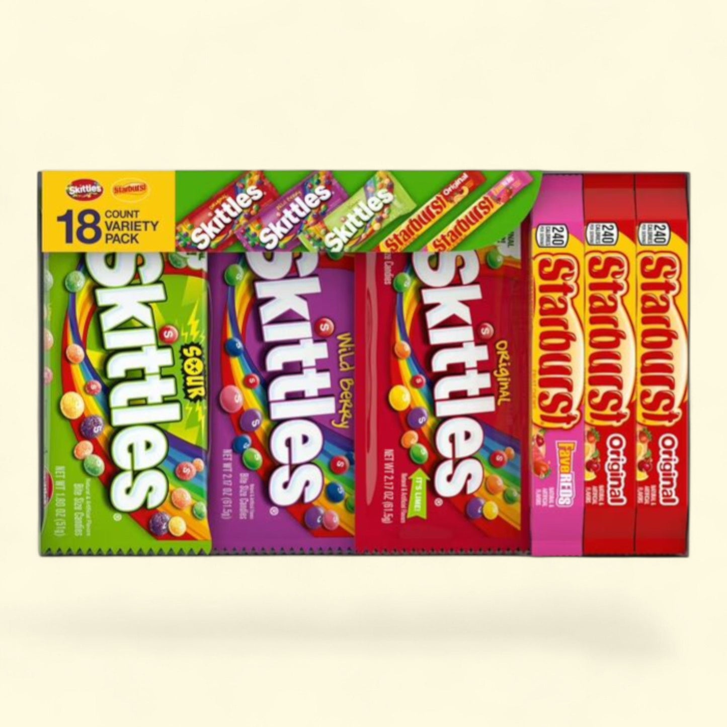 Mars Skittles & Starburst Variety Pack, 18 Bars
