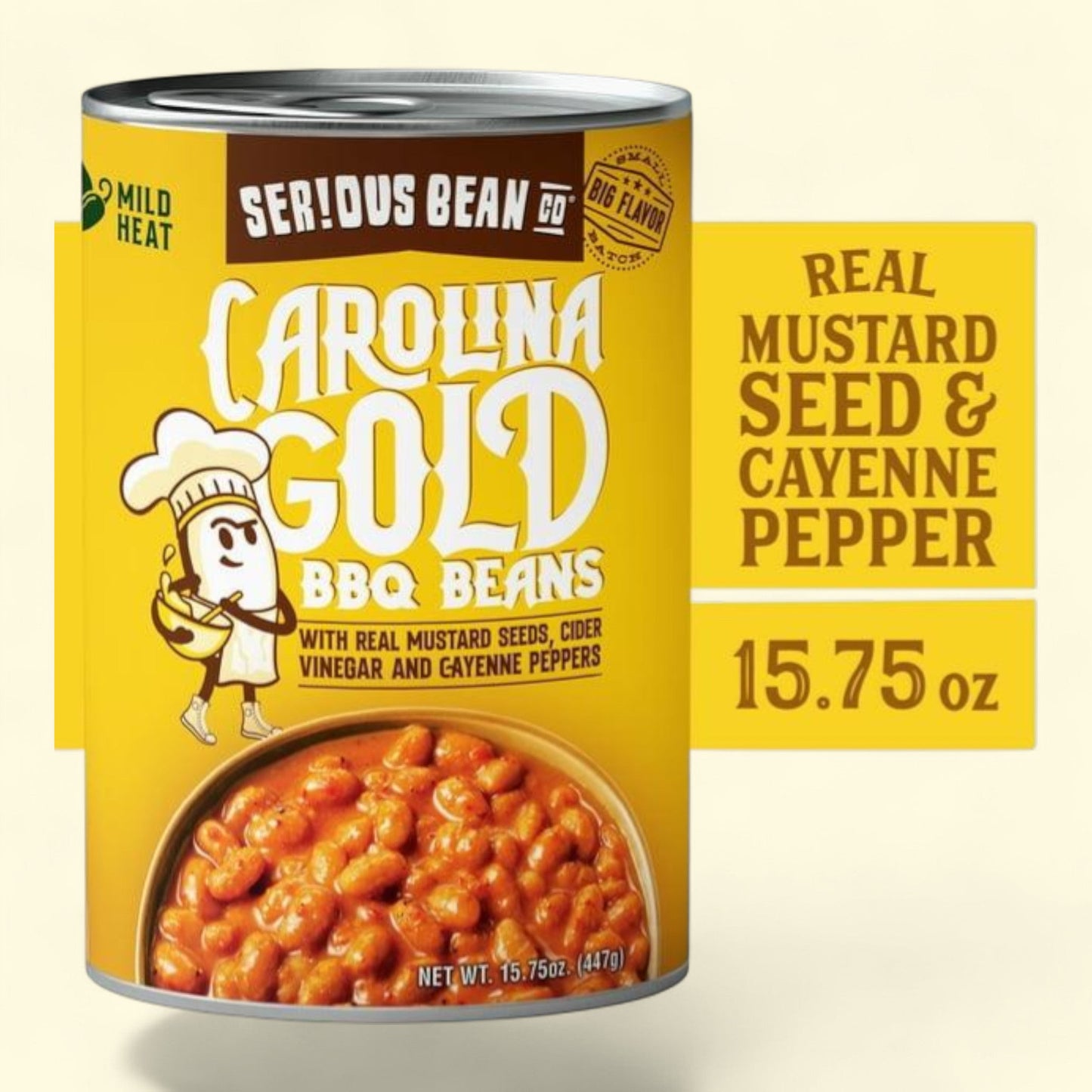 SERIOUS Bean Co Carolina Gold BBQ Beans, 15.75 Oz Can