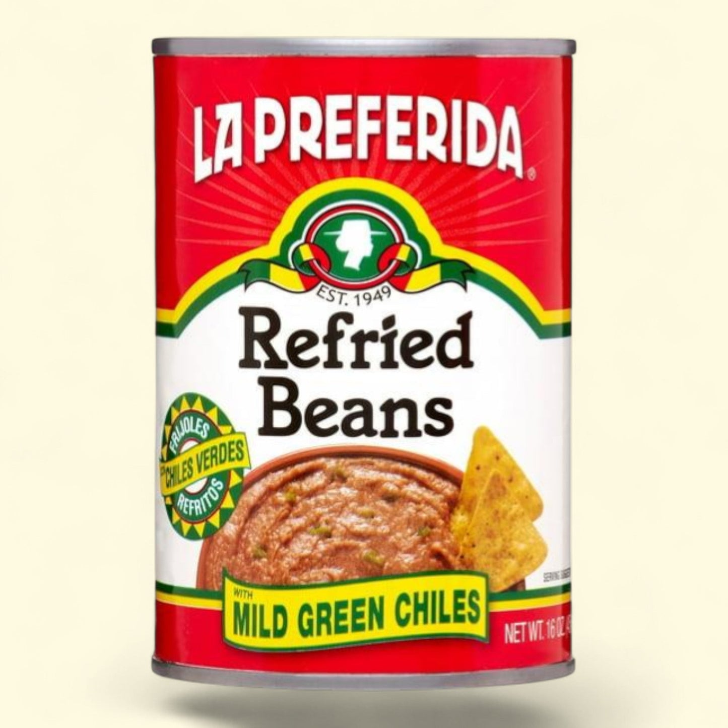 La Preferida Refried Beans with Mild Green Chiles, 16 oz