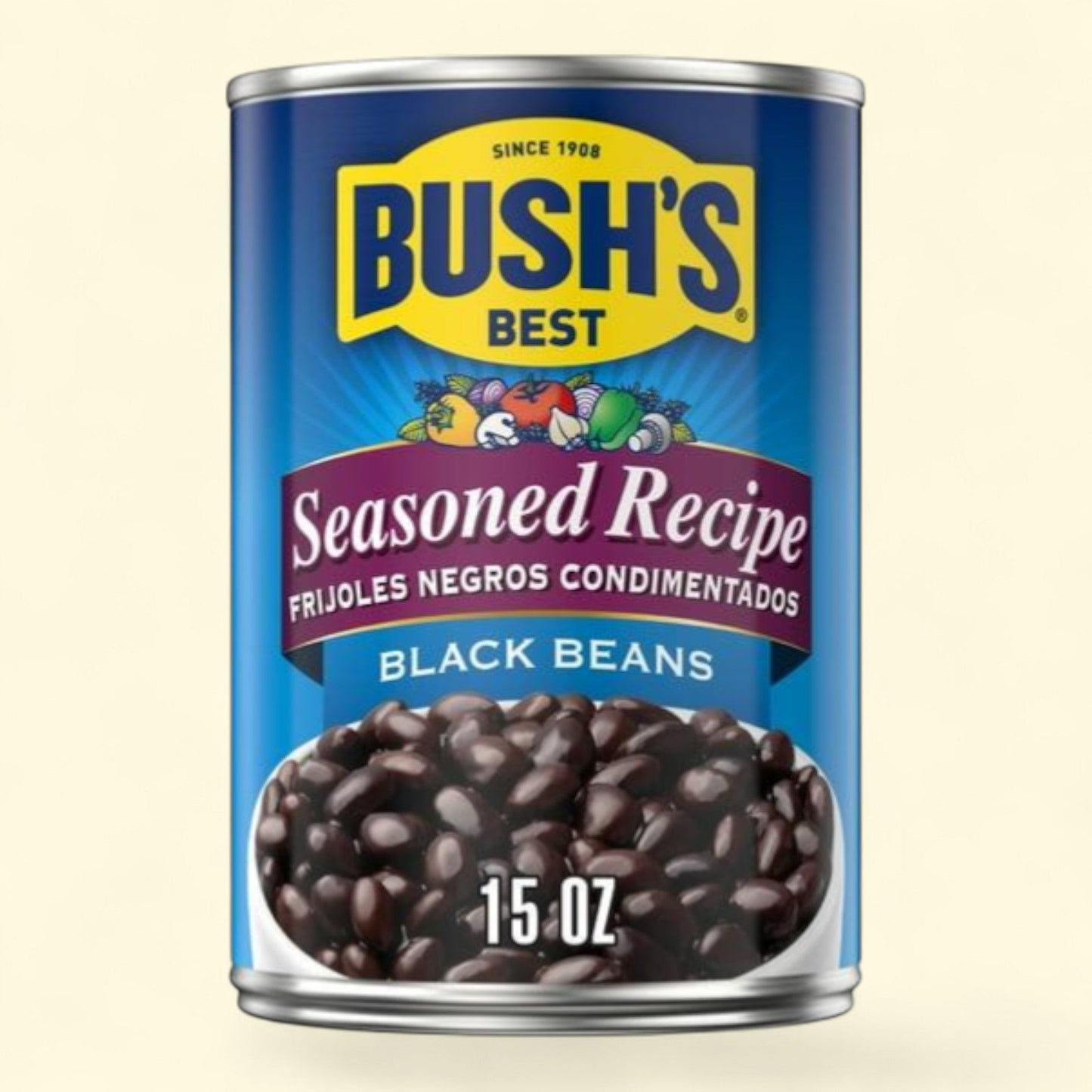 Bush's Seasoned Black Beans, 15 oz Can