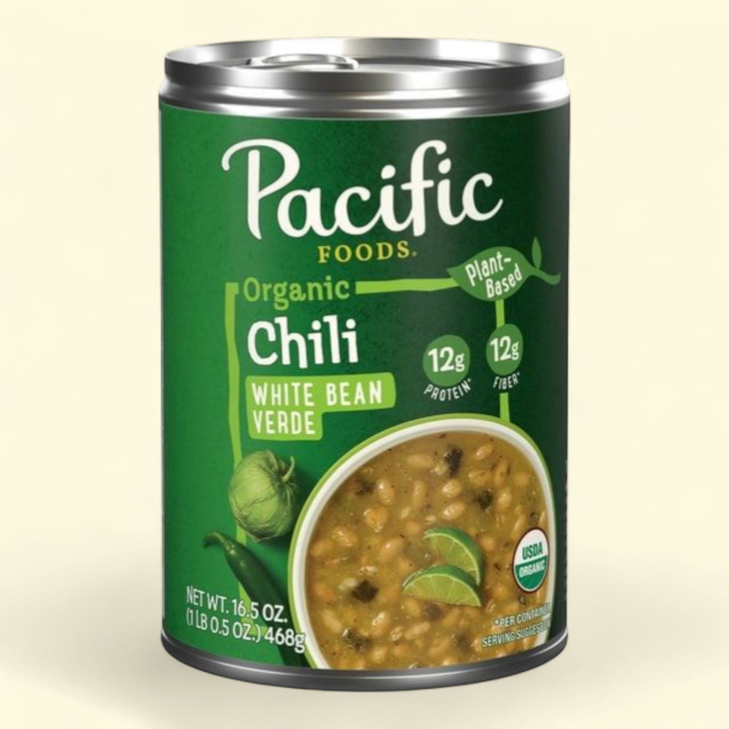 Pacific Foods White Bean Verde Chili, 16.5 oz Can