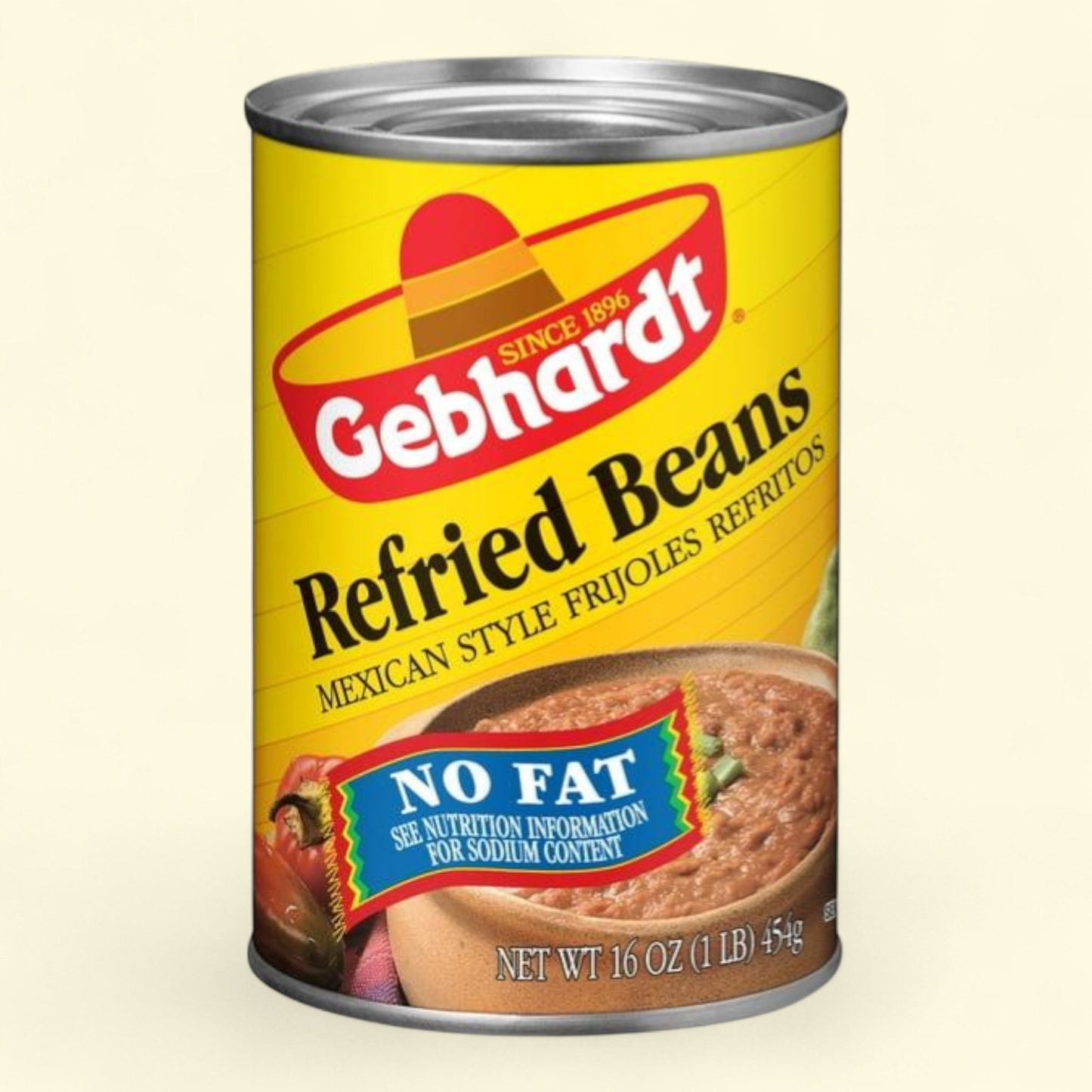 Gebhardt Refried Beans, No Fat, 16 oz.