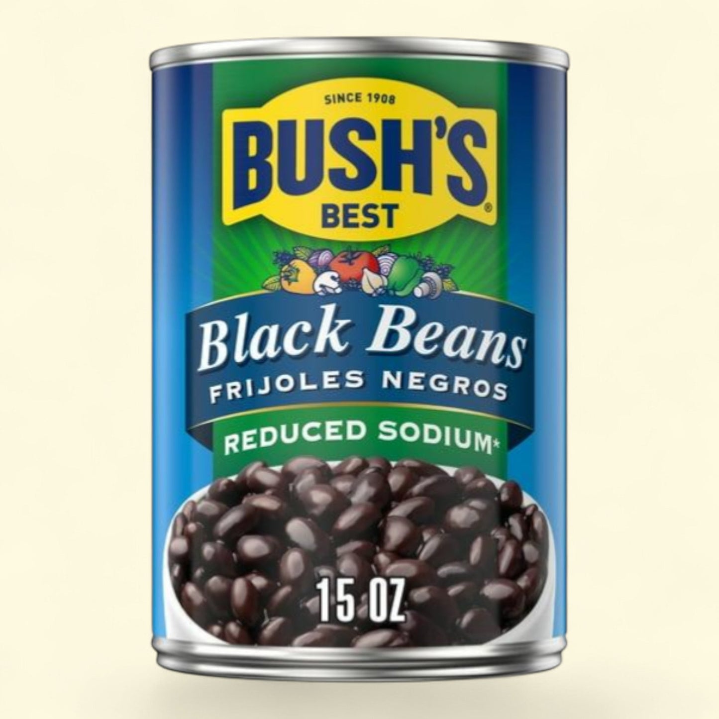 Bush's Reduced Sodium Black Beans, 15 oz Can