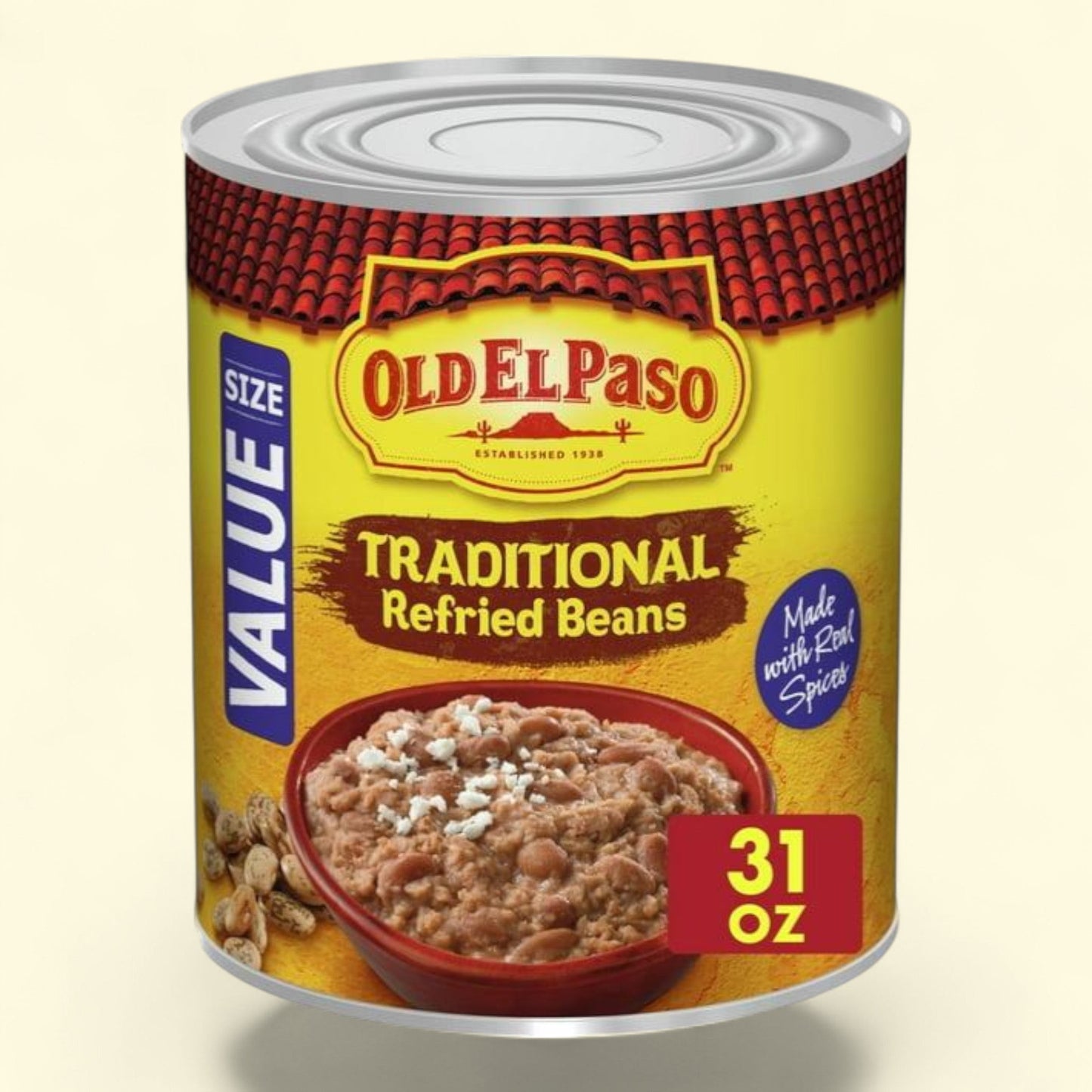 Old El Paso Traditional Refried Beans, Value Size, 31 oz. — authentic US product shipped worldwide by Treatspree