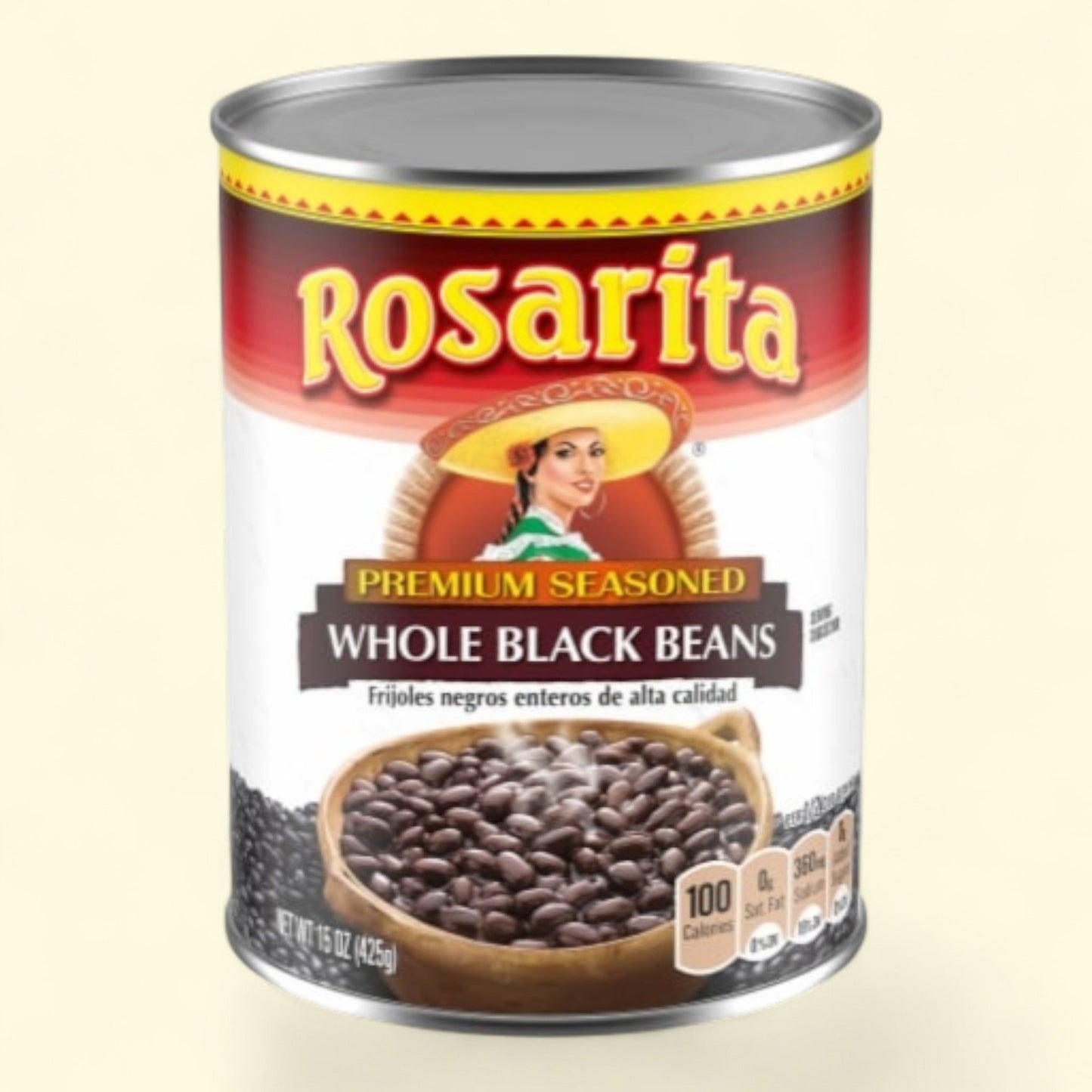 Rosarita Whole Black Beans, 15 oz — authentic US product shipped worldwide by Treatspree
