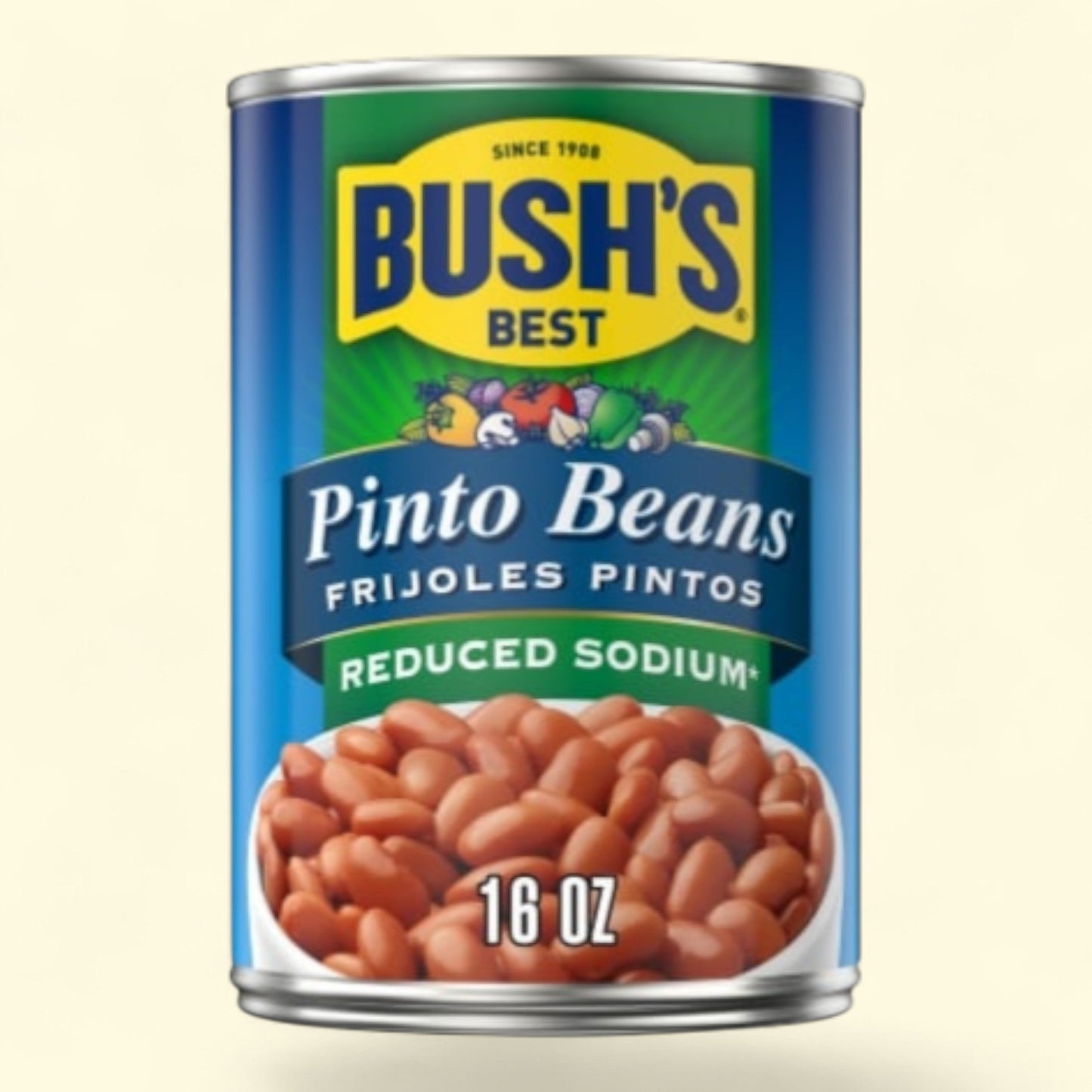 Bush's Reduced Sodium Pinto Beans, 16 oz — authentic US product shipped worldwide by Treatspree
