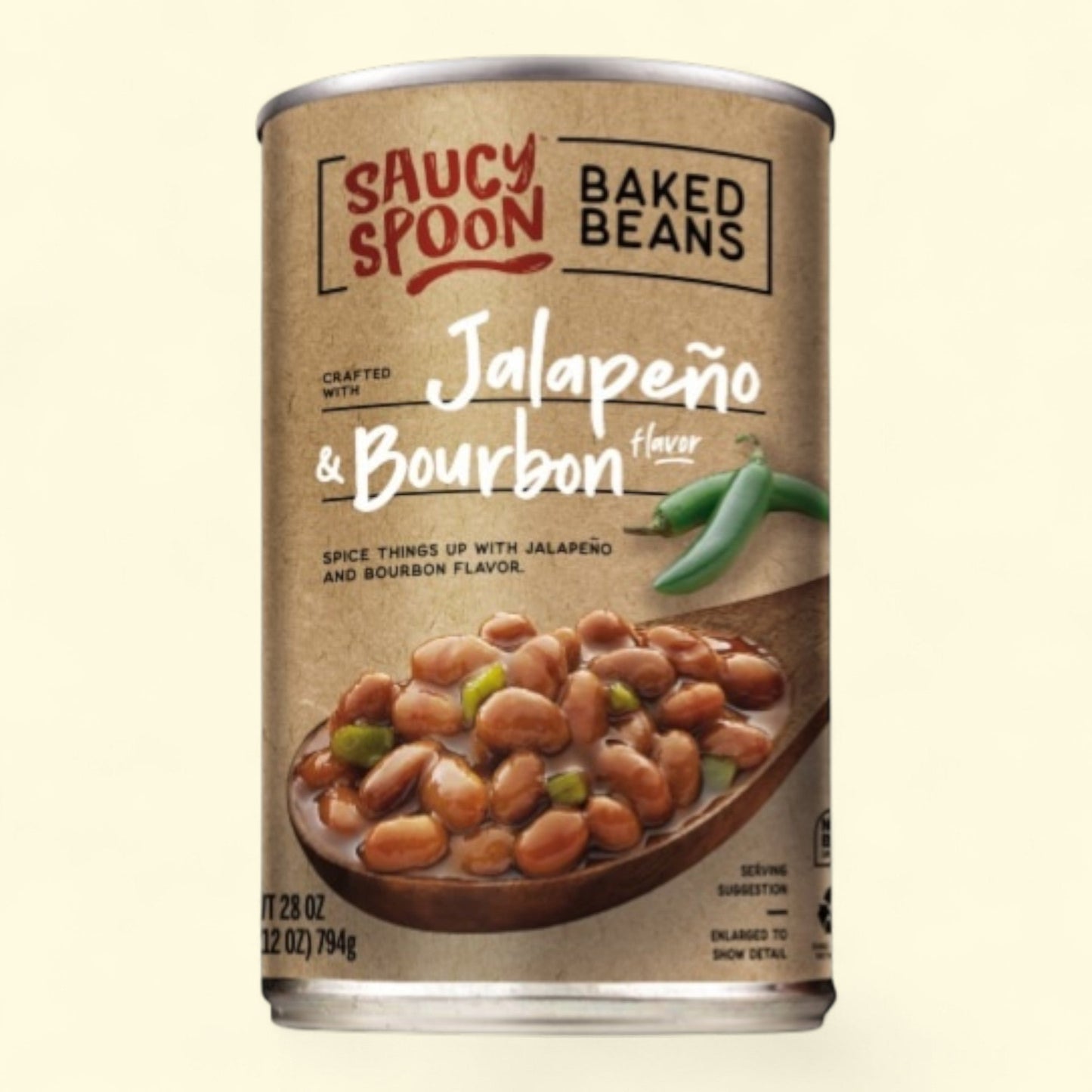 Saucy Spoon Jalapeno and Bourbon Baked Beans, 28 oz