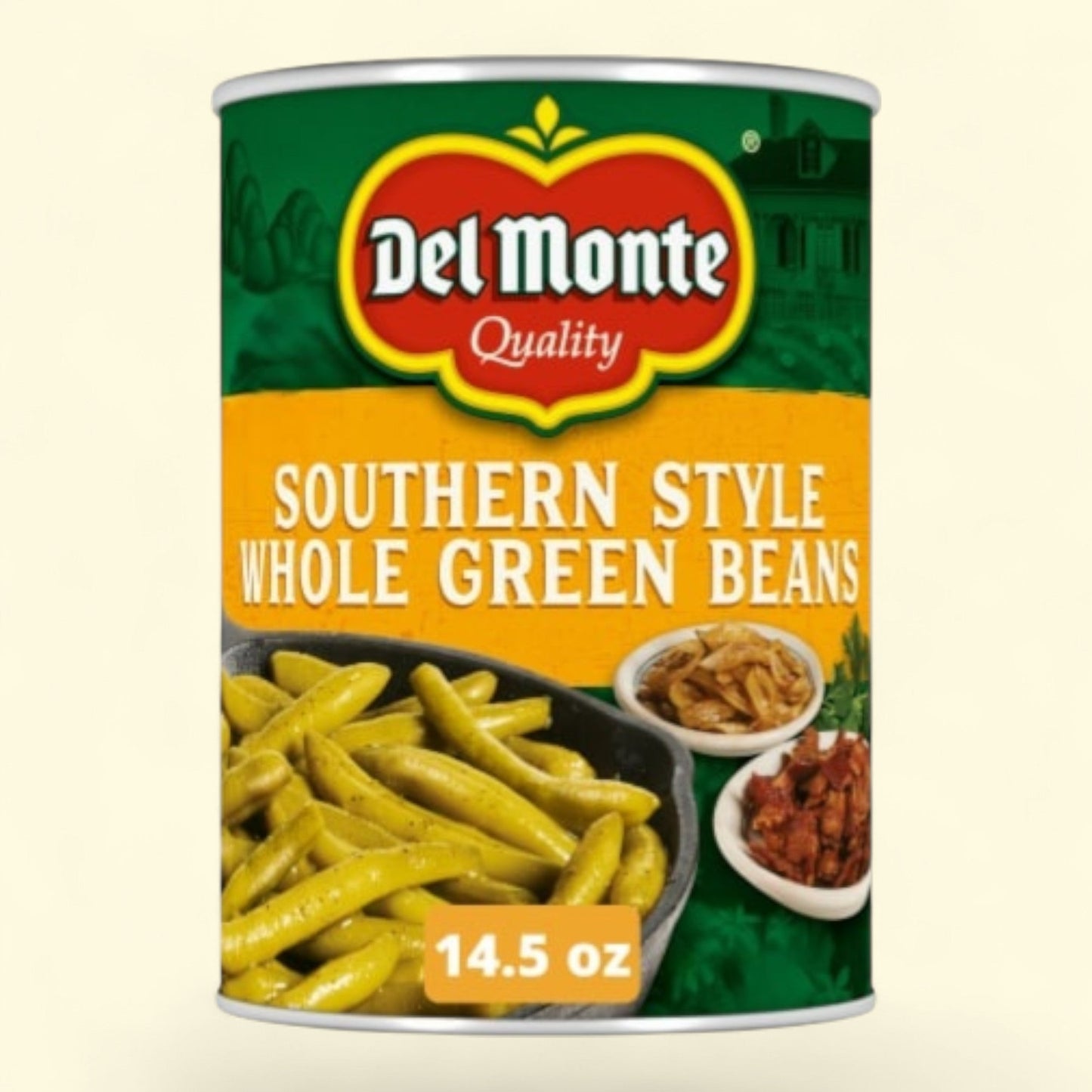 Del Monte Whole Green Beans, Southern Style, 14.5 oz.