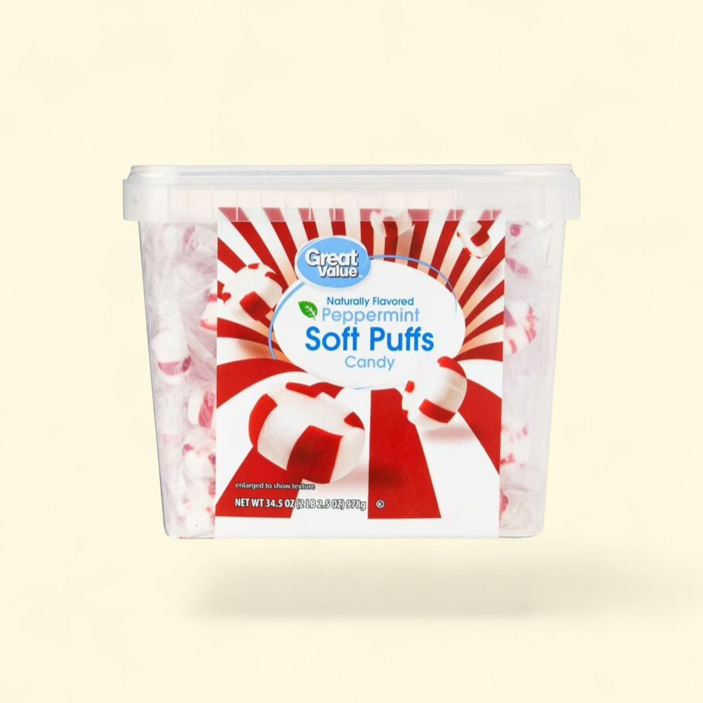 Great Value Peppermint Soft Puffs Candy, 34.5 oz — authentic US product shipped worldwide by Treatspree