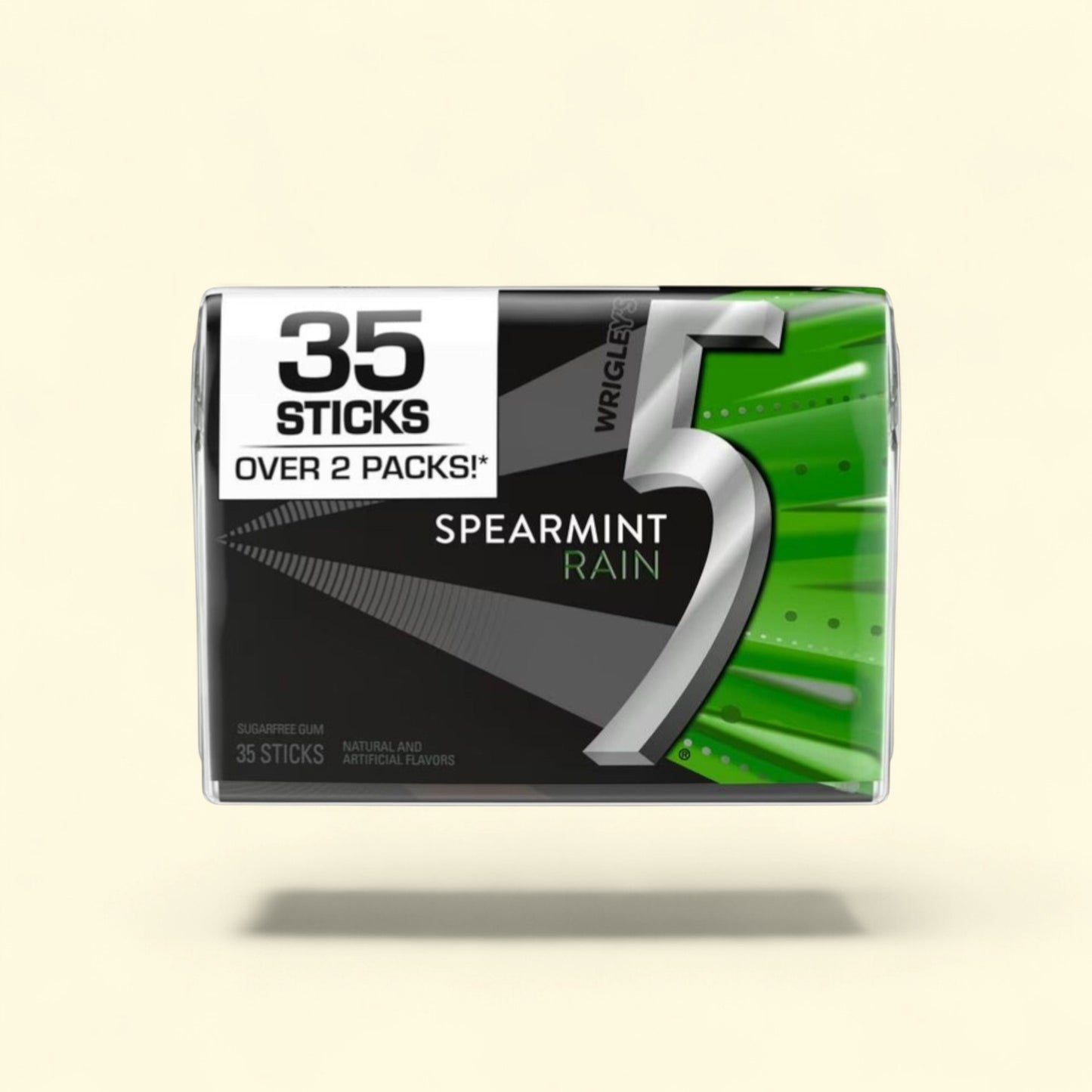 5 Gum Spearmint Rain Chewing Gum, 35 Stick Pack — authentic US product shipped worldwide by Treatspree