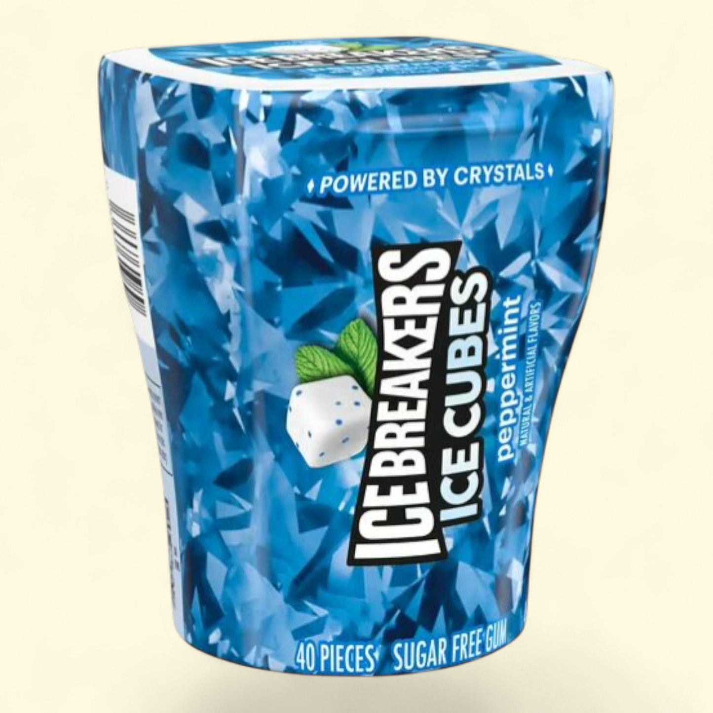 Ice Breakers Ice Cubes, Peppermint Flavored Sugar Free Chewing Gum, 3.24 oz, 40 Pieces