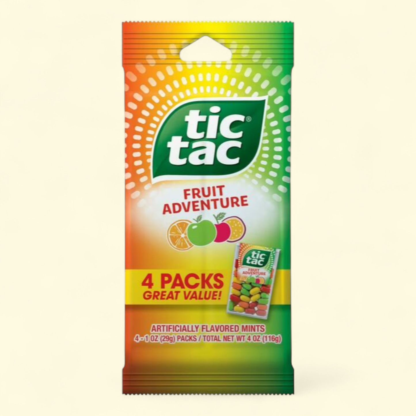 Tic Tac Fruit Adventure Mints, 4 Count, 1 oz