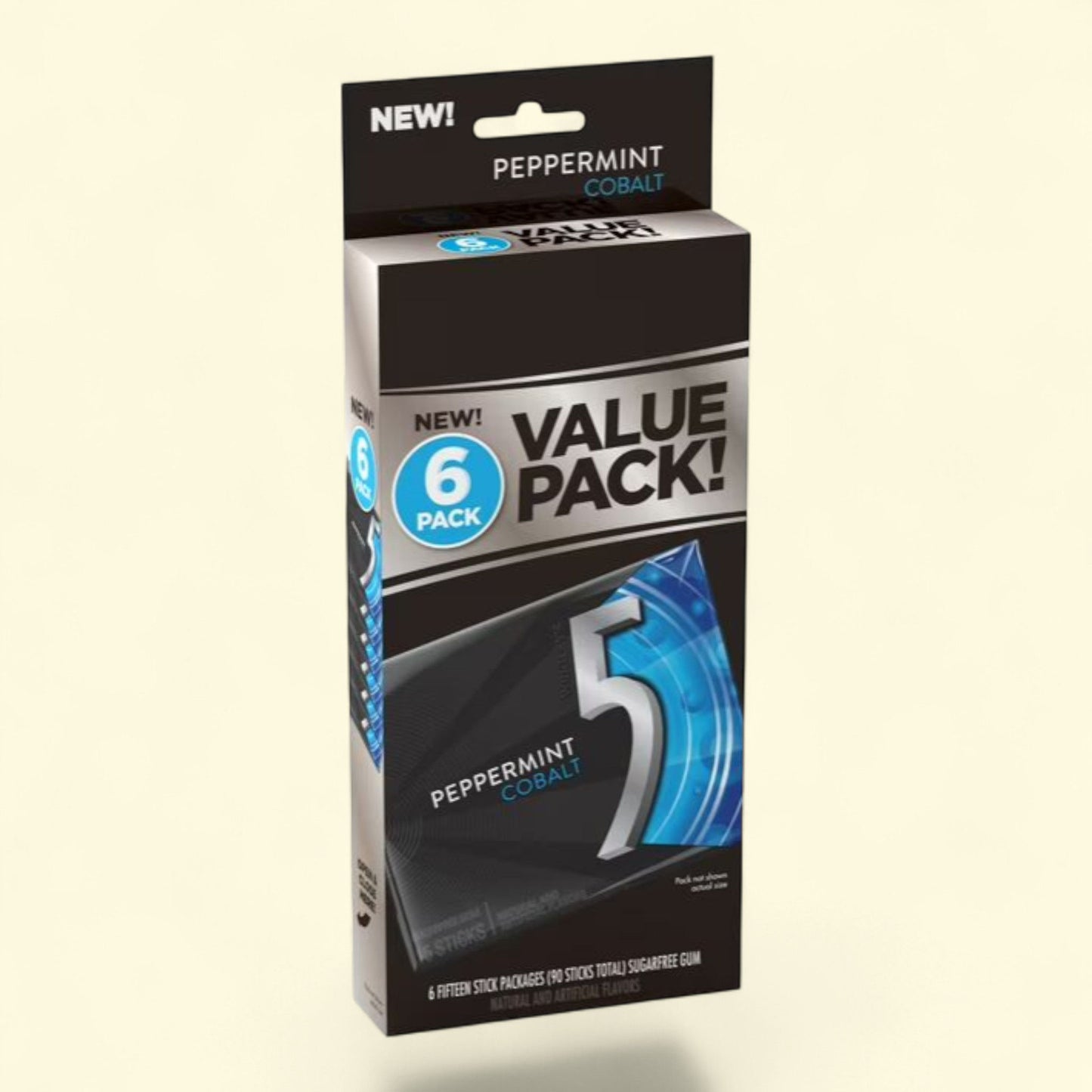 5 Gum Peppermint Cobalt Chewing Gum, 15 Ct (6 Pack)