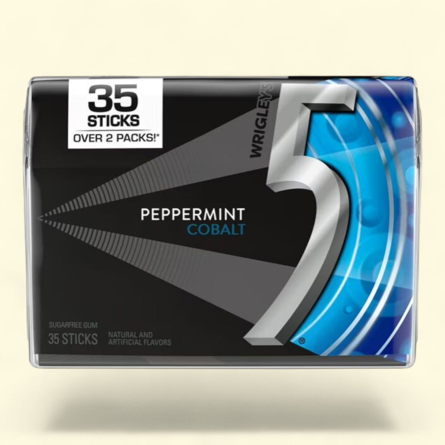 Chewing-gum 5 Gum à la menthe poivrée et au cobalt, sans sucre, paquet de 35