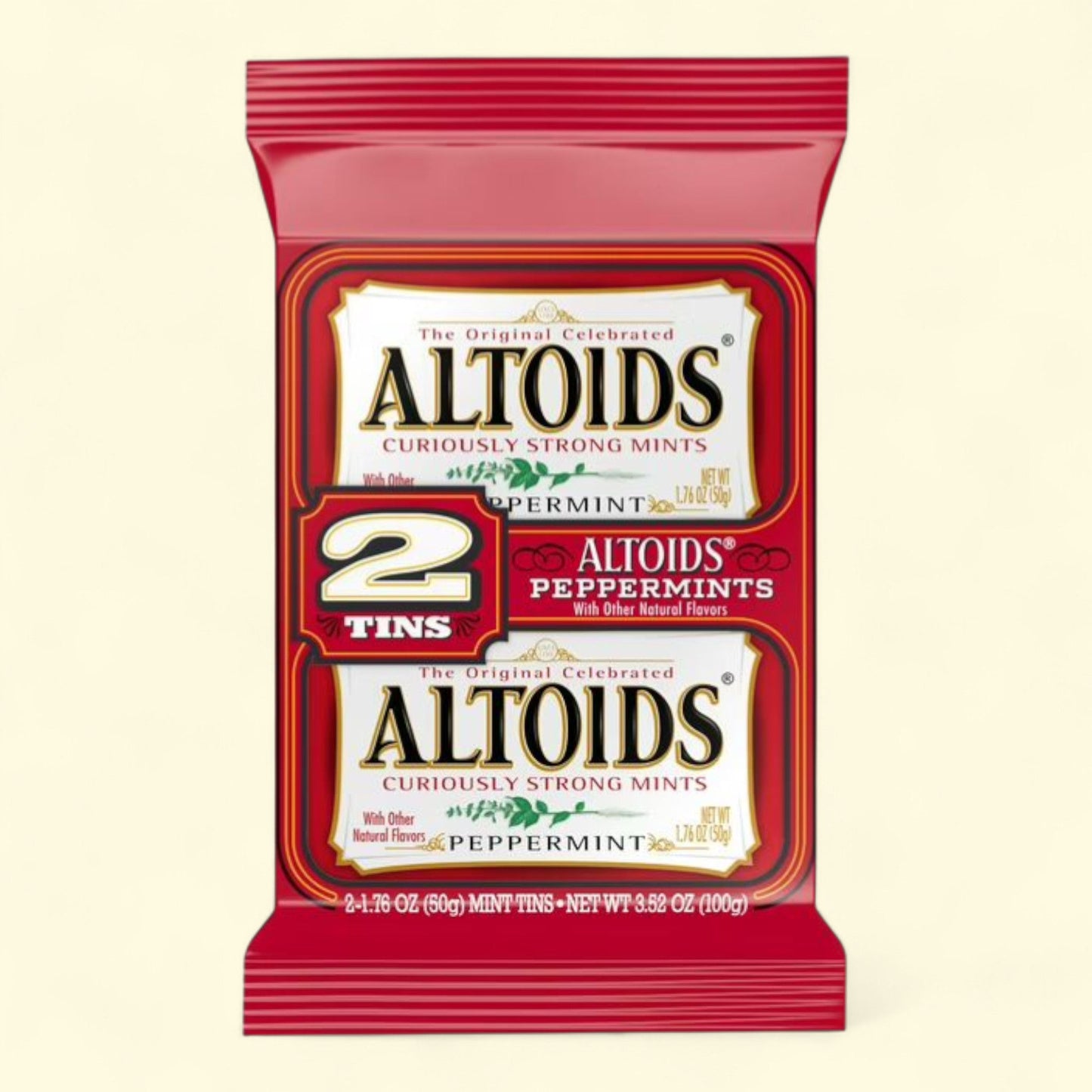Altoids Peppermint Breath Mint Tins, 3.52 oz (Pack of 2)
