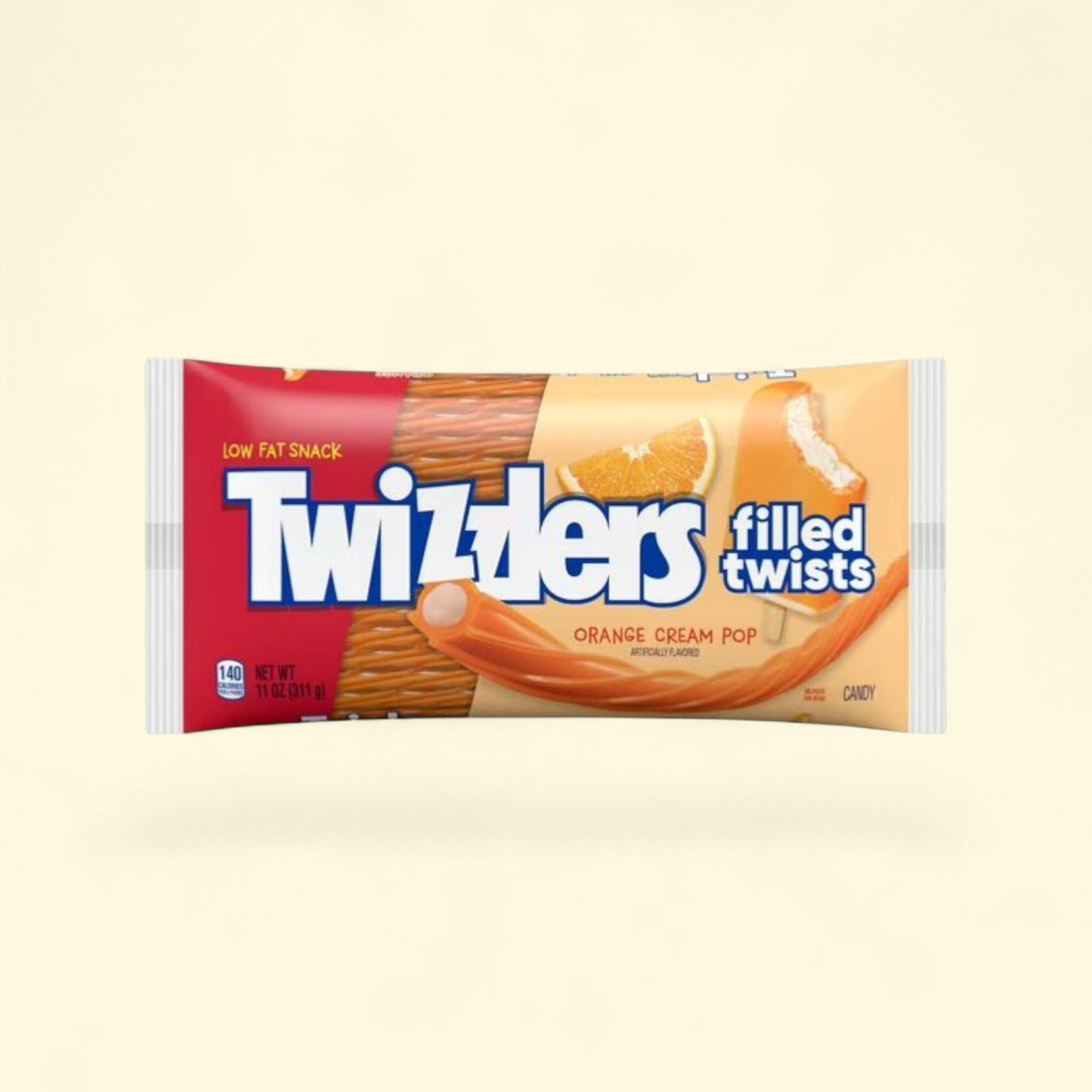 TWIZZLERS Filled Twists Orange Cream Pop, 11 oz — authentic US product shipped worldwide by Treatspree