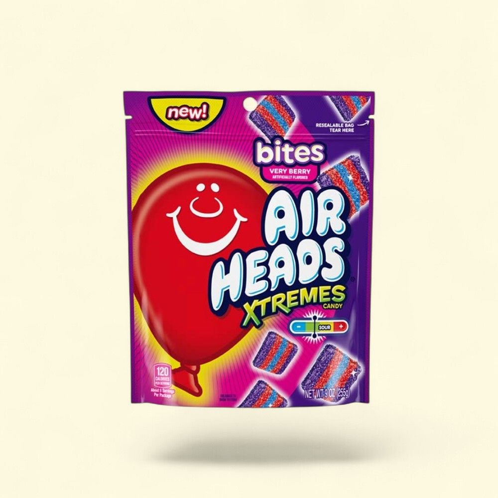 Air Heads Xtreme Very Berry Sour Gummy Bites 9oz — authentic US product shipped worldwide by Treatspree