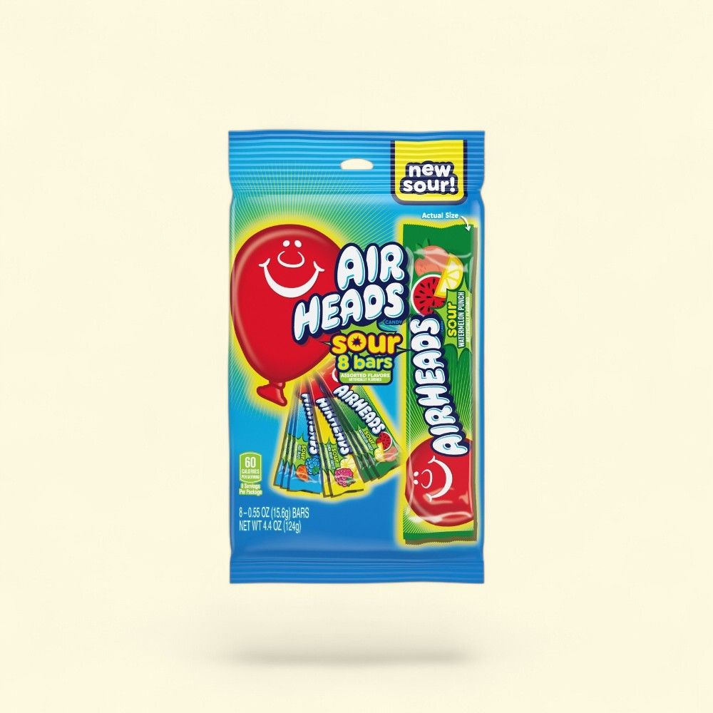 Airheads Sour Watermelon Punch Chewy Candy Bars - 8 Pack — authentic US product shipped worldwide by Treatspree
