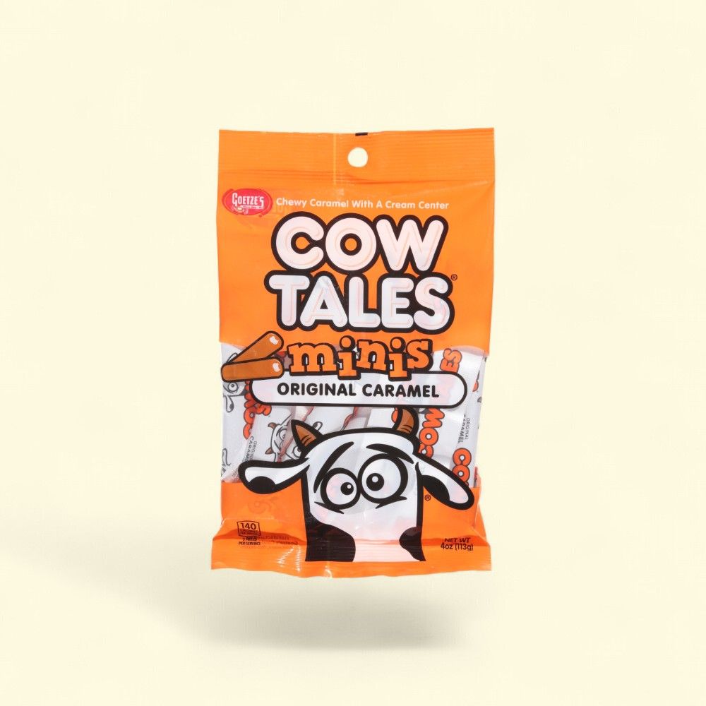 Cow Tales Minis Original Caramel Candy (4oz Peg Bag) — authentic US product shipped worldwide by Treatspree