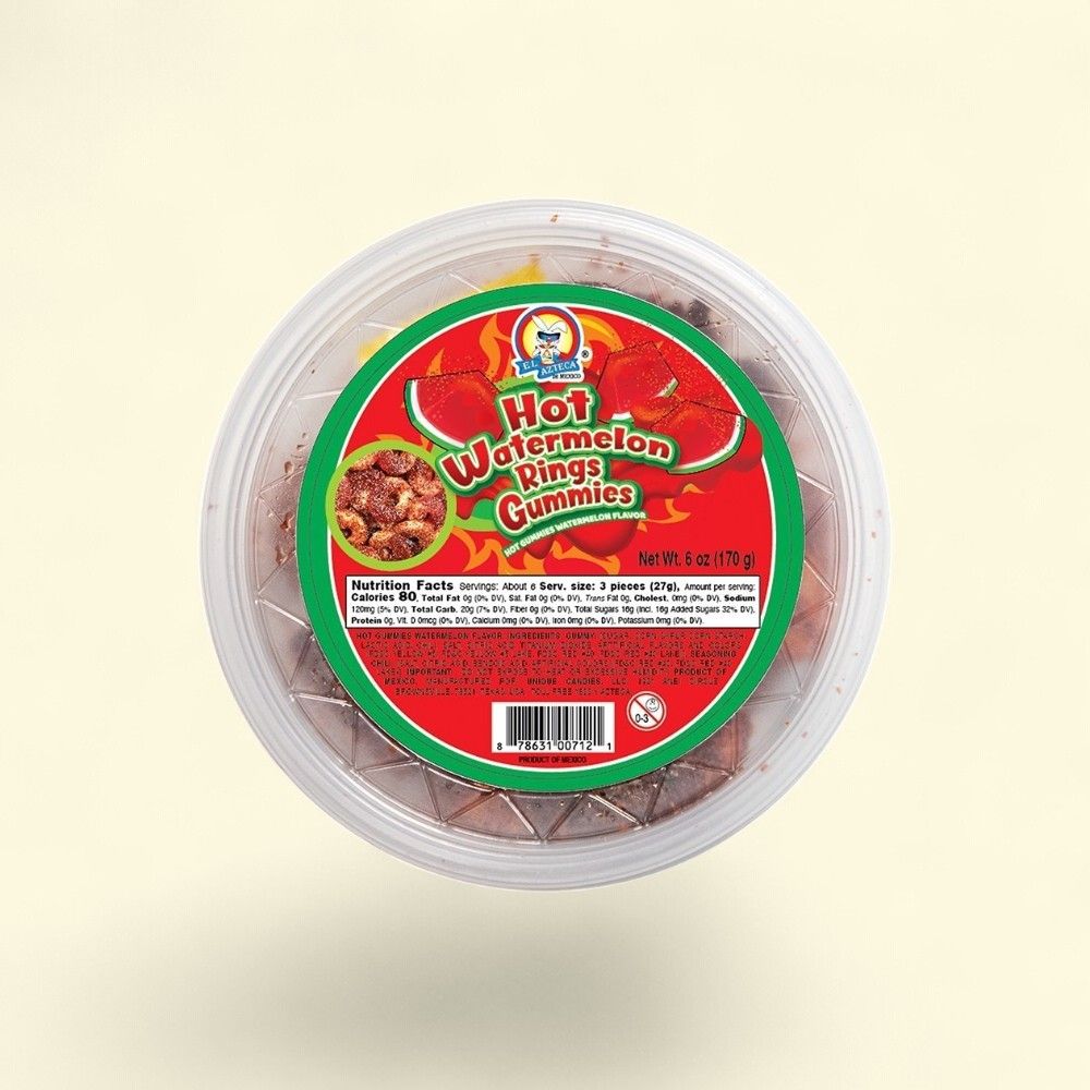 El Azteca Hot Watermelon Ring Gummies, 6oz — authentic US product shipped worldwide by Treatspree