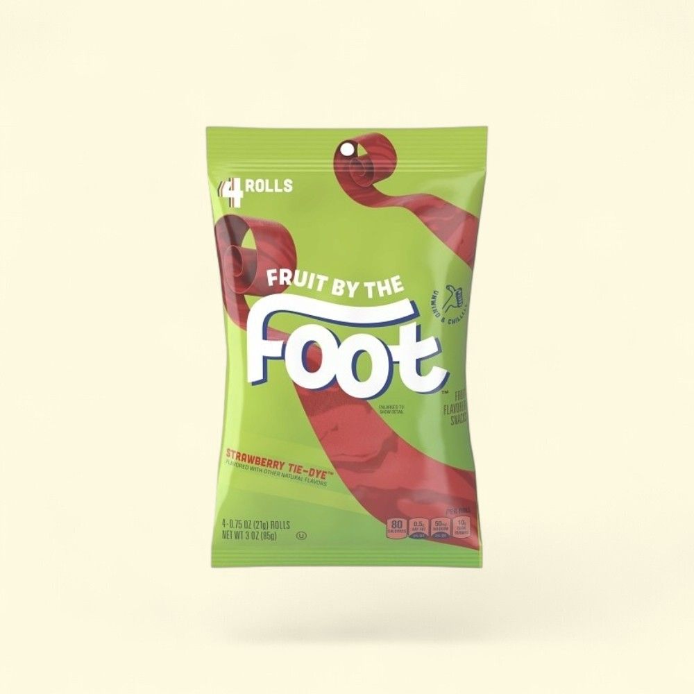 Fruit by the Foot Strawberry Tie-Dye Fruit Tape Snacks, 3oz Peg Bag — authentic US product shipped worldwide by Treatspree
