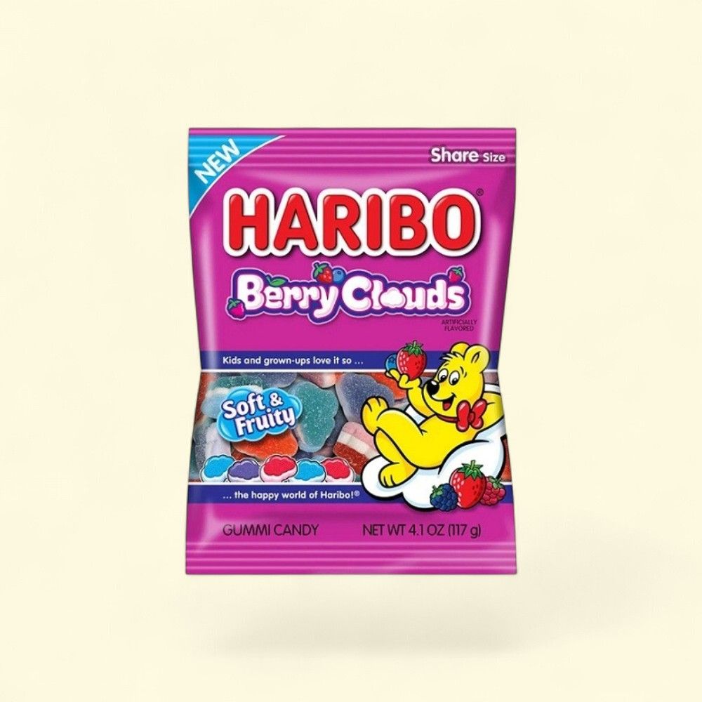 HARIBO Berry Clouds Gummy Candy, 4.1 oz — authentic US product shipped worldwide by Treatspree