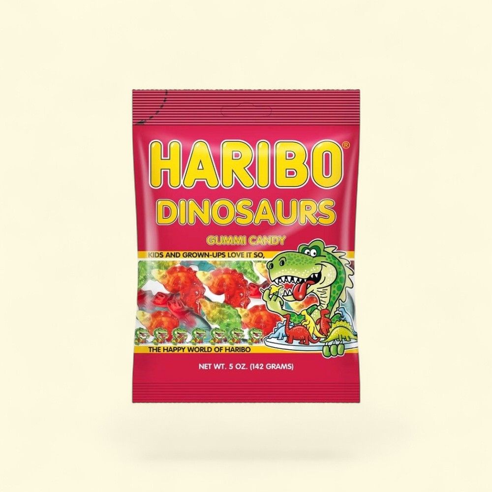 Haribo Dinosaurs Gummy Candy 5oz Bag — authentic US product shipped worldwide by Treatspree