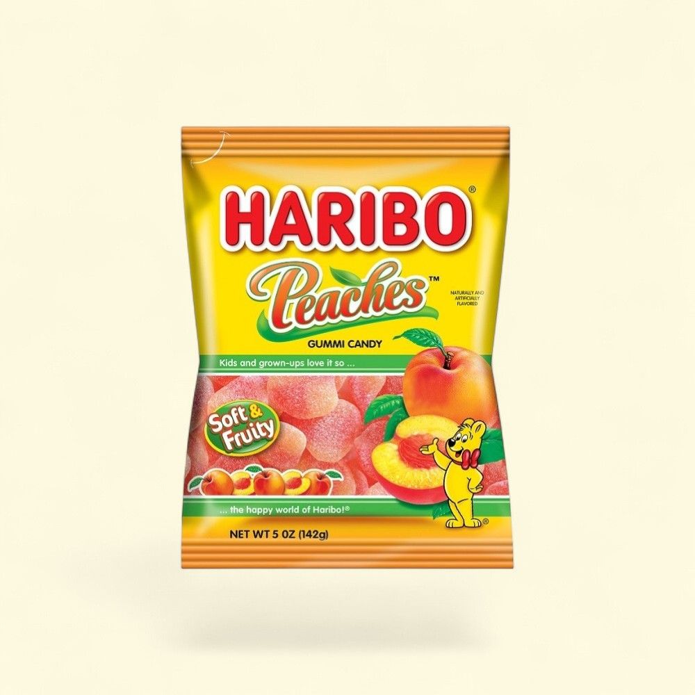 Haribo Peach Gummy Candies - 5 oz Bag — authentic US product shipped worldwide by Treatspree