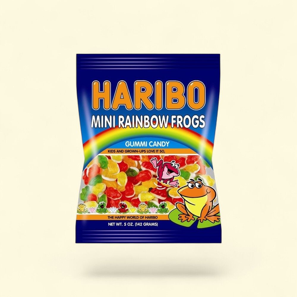 Haribo Rainbow Frogs Mini Gummy Candy 5oz Bag — authentic US product shipped worldwide by Treatspree